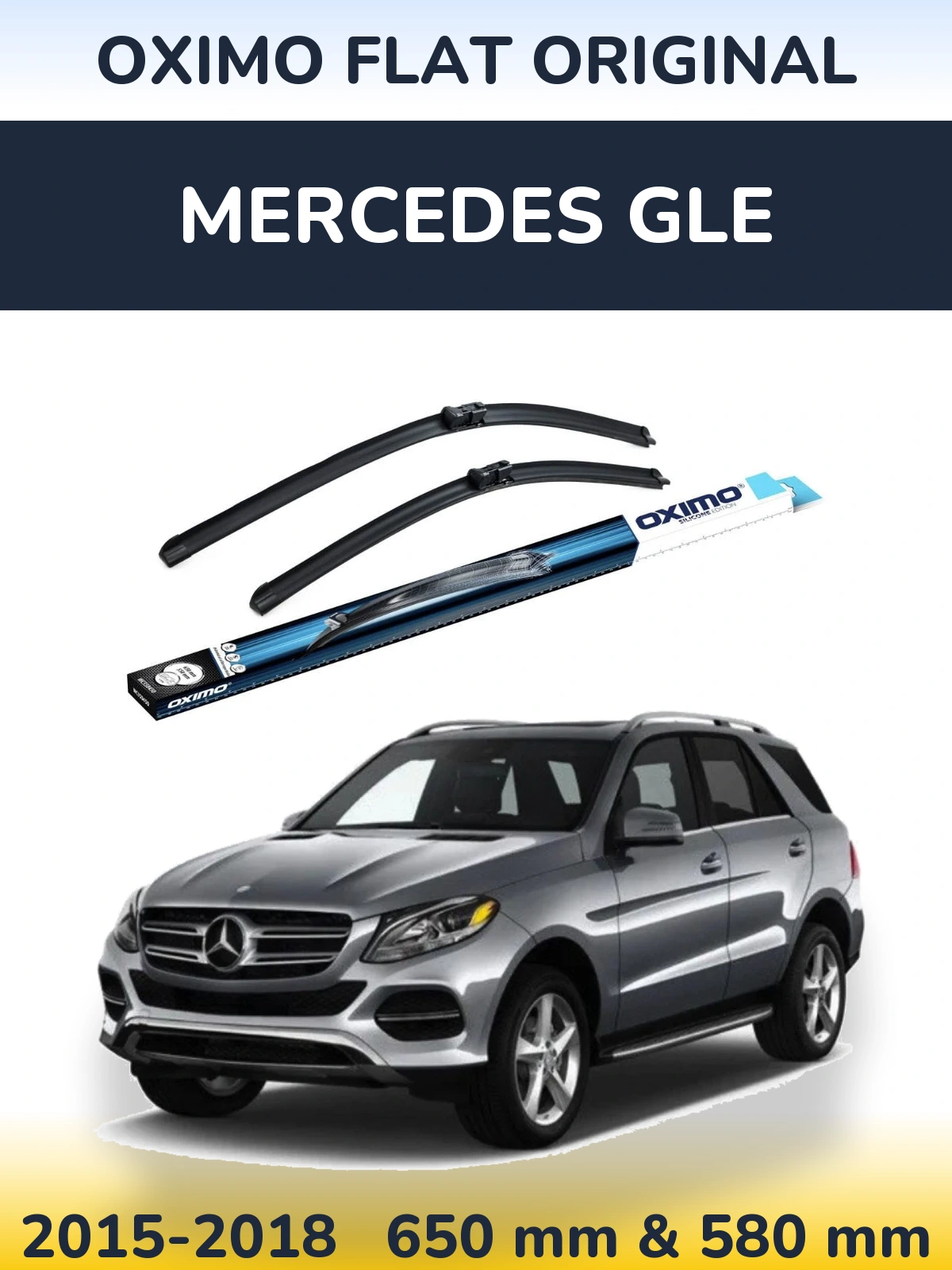 Komplet przednich wycieraczek Oximo Flat Original 650 & 580 mm do Mercedes GLE 2015-2018