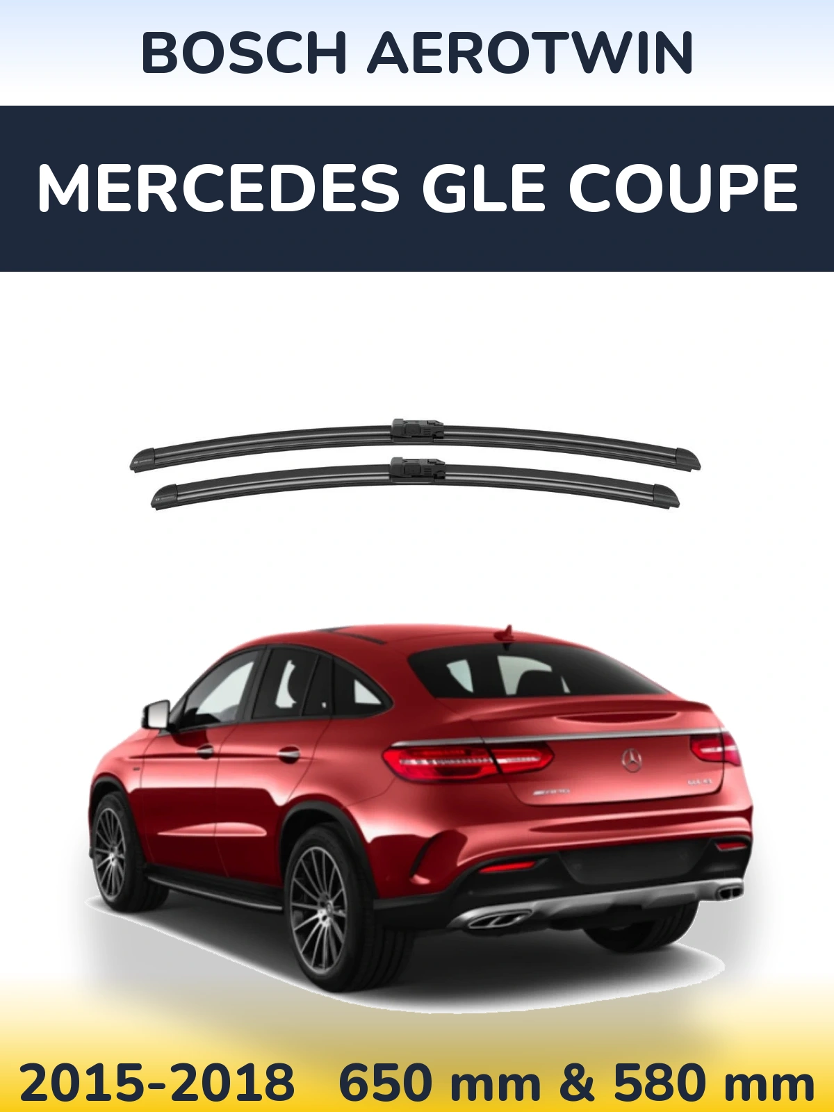 Komplet przednich wycieraczek BOSCH AeroTwin 650 & 580 mm do Mercedes GLE Coupe 2015-2018