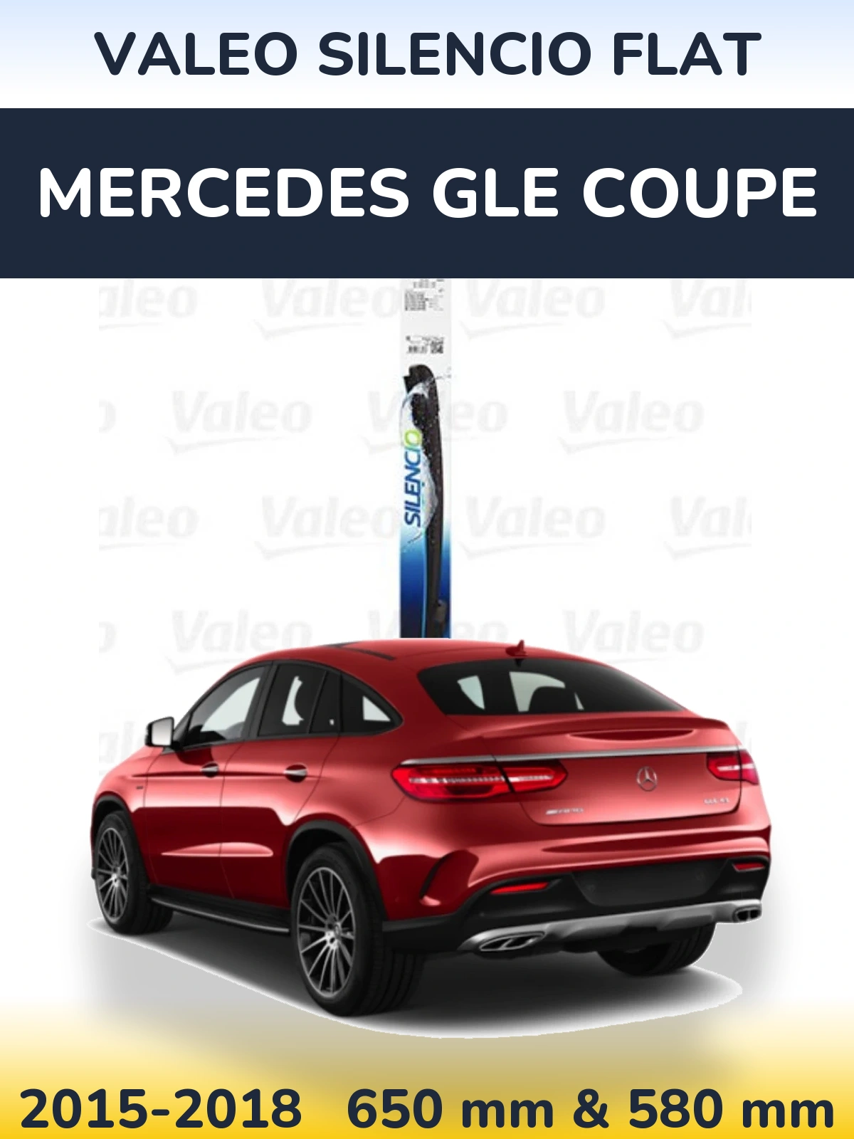 Komplet przednich wycieraczek Valeo Silencio Flat 650 & 580 mm do Mercedes GLE Coupe 2015-2018