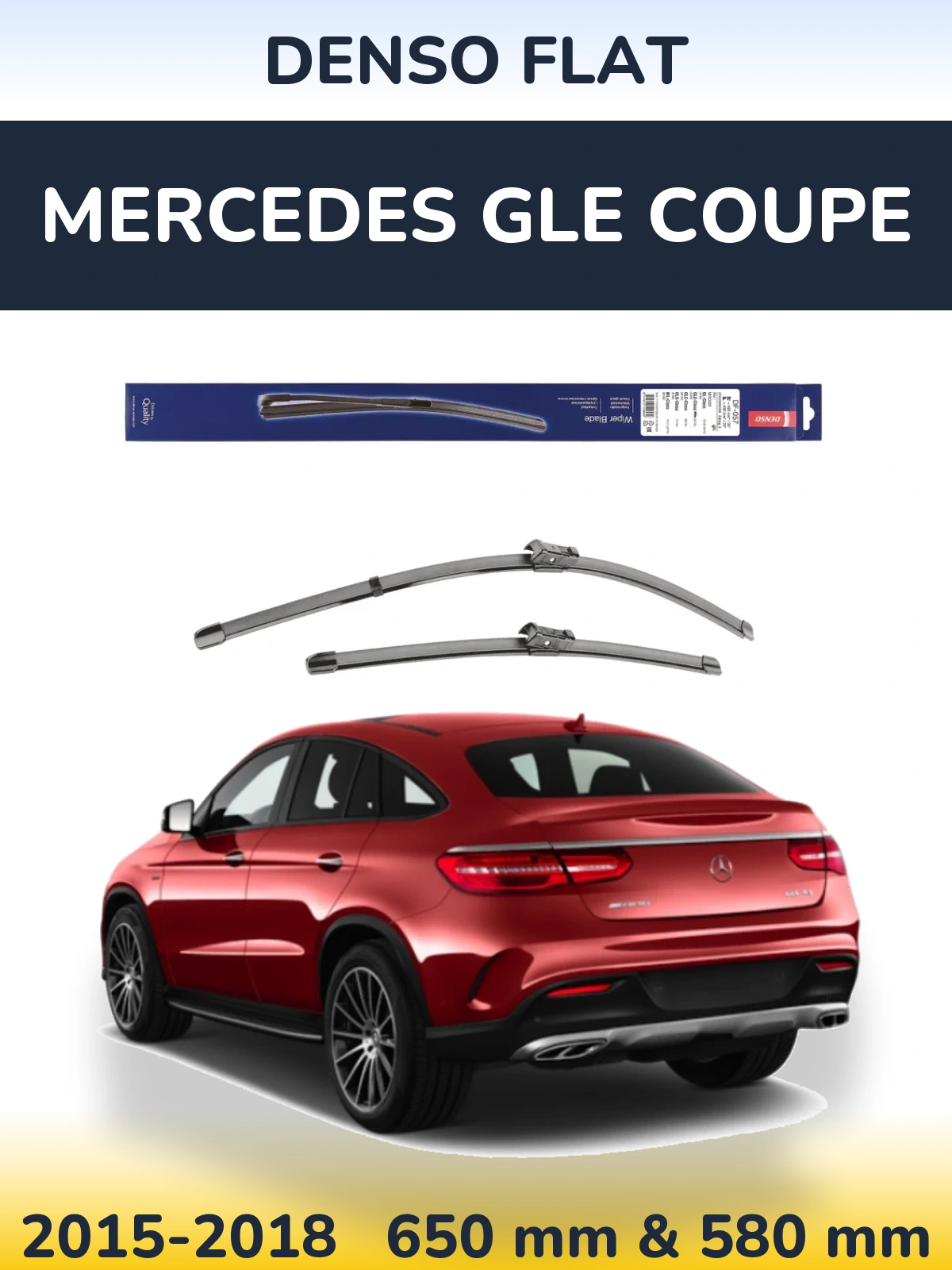 Komplet przednich wycieraczek Denso Flat 650 & 580 mm do Mercedes GLE Coupe 2015-2018
