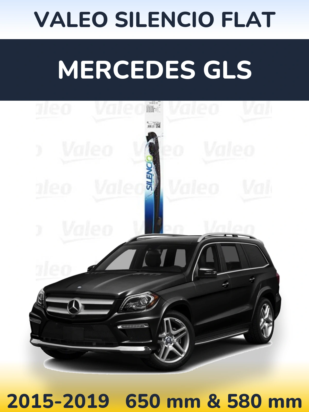 Komplet przednich wycieraczek Valeo Silencio Flat 650 & 580 mm do Mercedes GLS 2015-2019