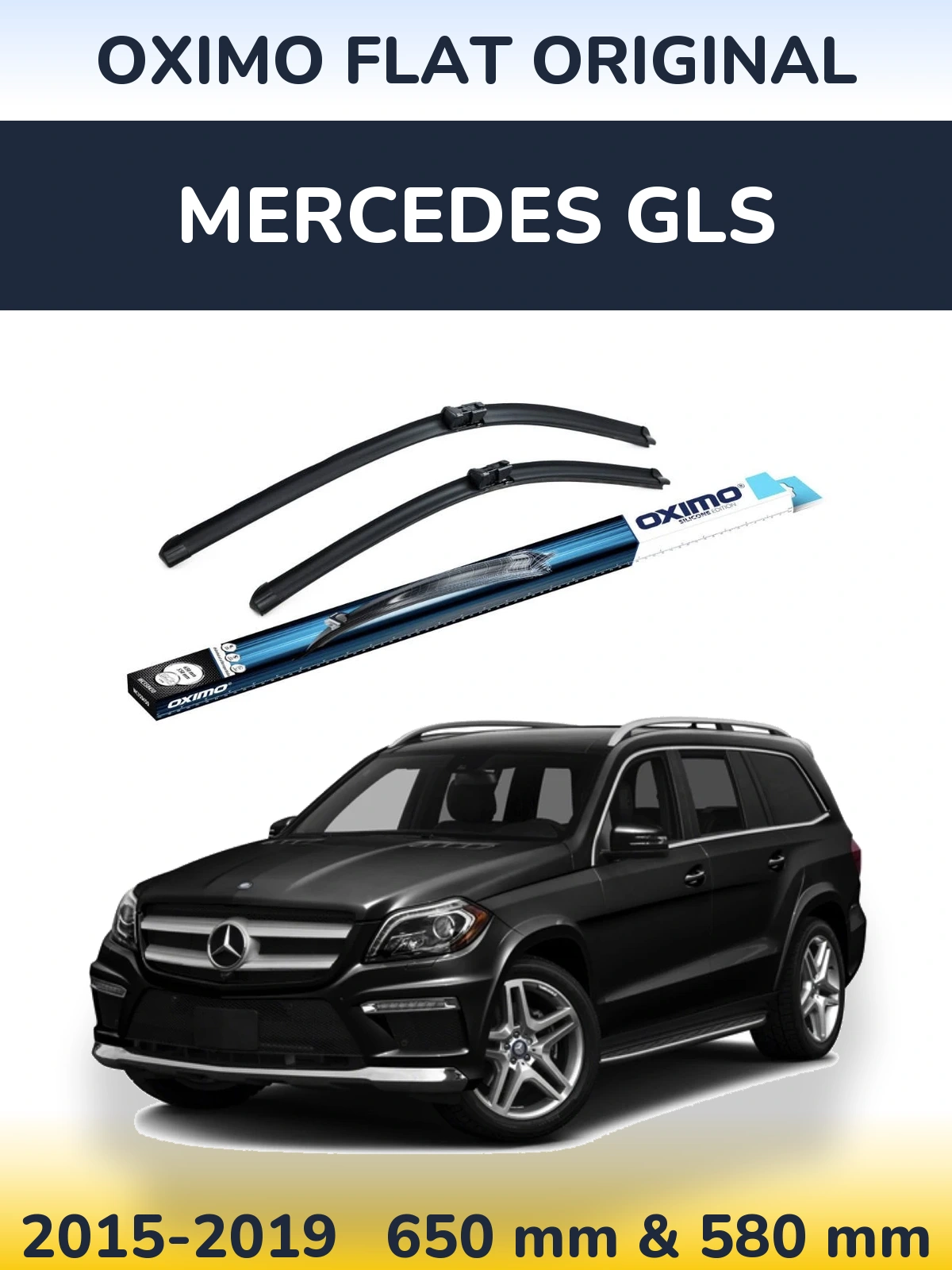 Комплект передних дворников Oximo Flat Original 650 & 580 мм для Mercedes GLS 2015-2019