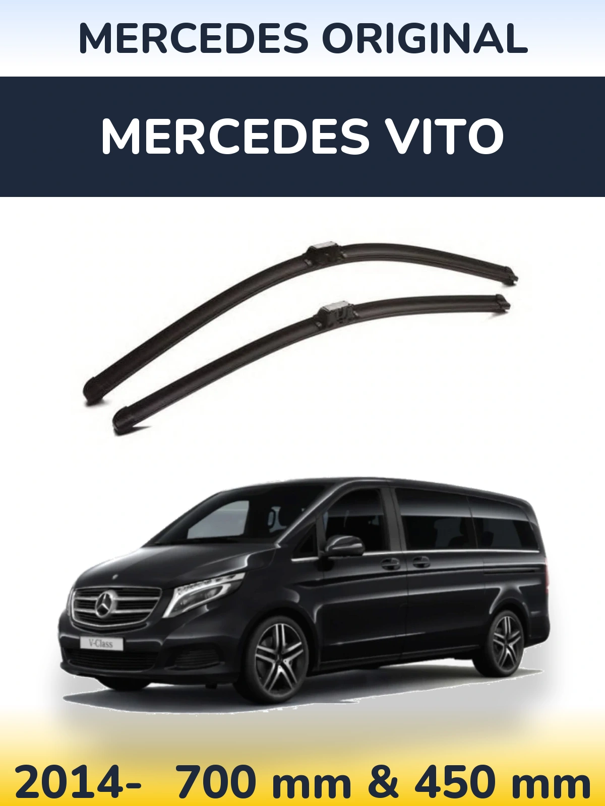 Комплект передних дворников Mercedes OEM Mercedes Original 700 & 450 мм для Mercedes Vito 2014-2026