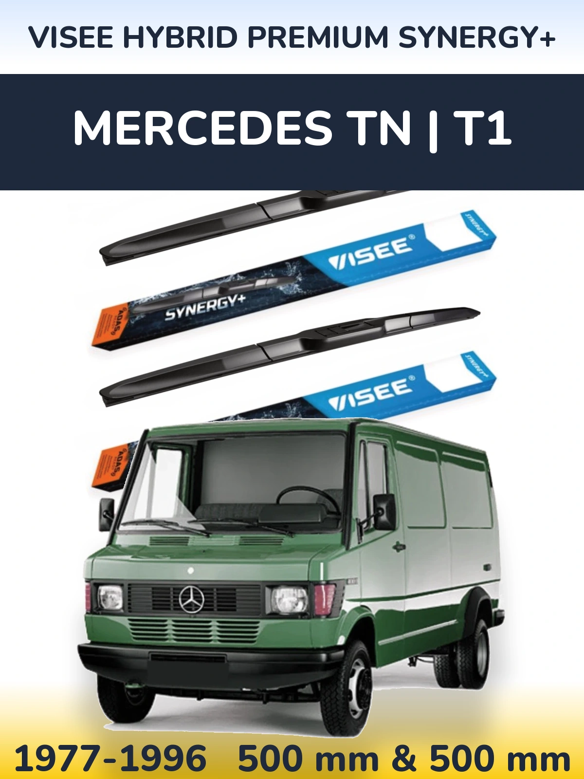 Комплект передних дворников VISEE HYBRID PREMIUM SYNERGY+ 500 & 500 мм для Mercedes TN | T1 1977-1996