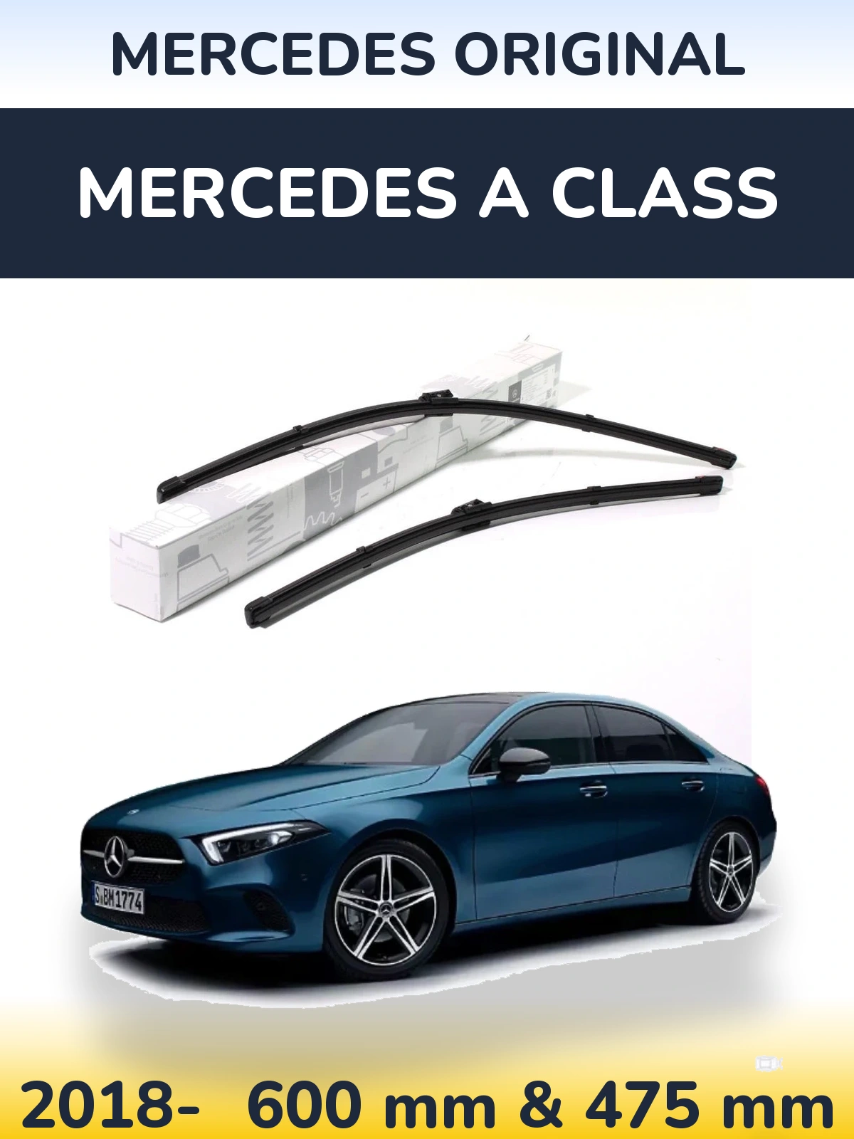 Komplet przednich wycieraczek Mercedes OEM Mercedes Original 600 & 475 mm do Mercedes Klasa A 2018-2026