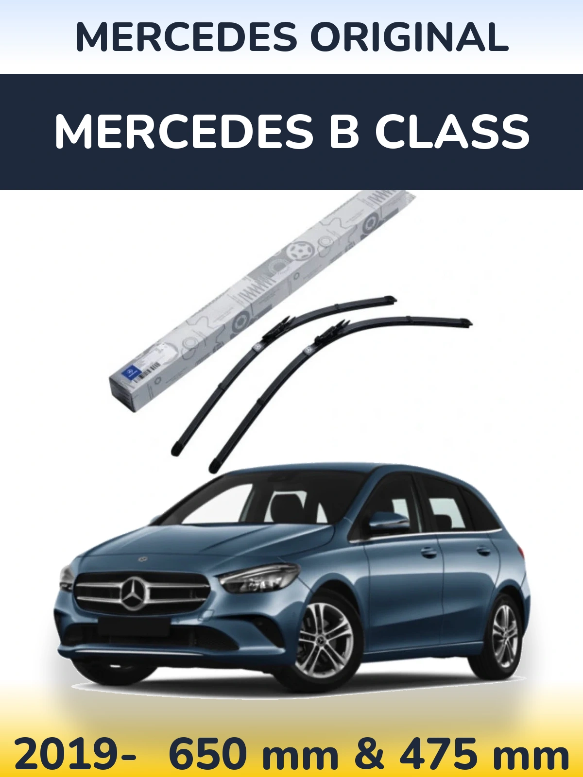 Komplet przednich wycieraczek Mercedes OEM Mercedes Original 650 & 475 mm do Mercedes Klasa B 2019-2026