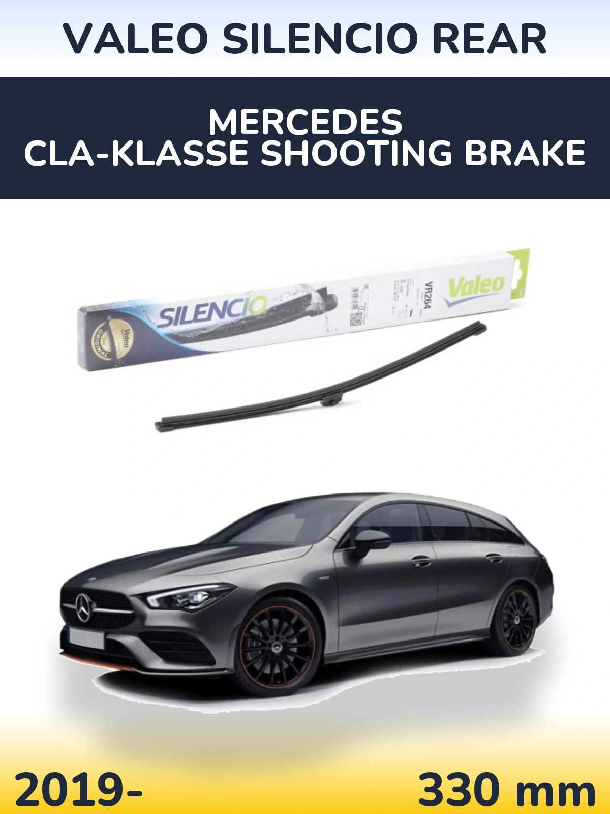 Rear wiper blade Valeo Silencio Rear 320 mm for Mercedes CLA-Klasse Shooting Brake 2019-2026