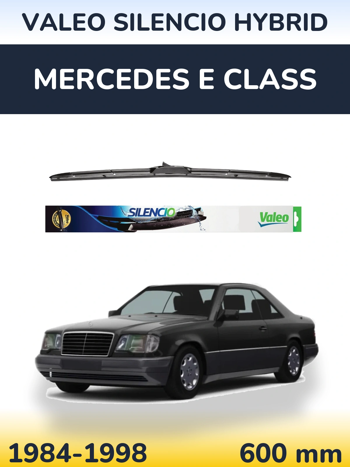 Передний дворник Valeo Silencio Hybrid 600 мм для Mercedes E Class 1984-1998