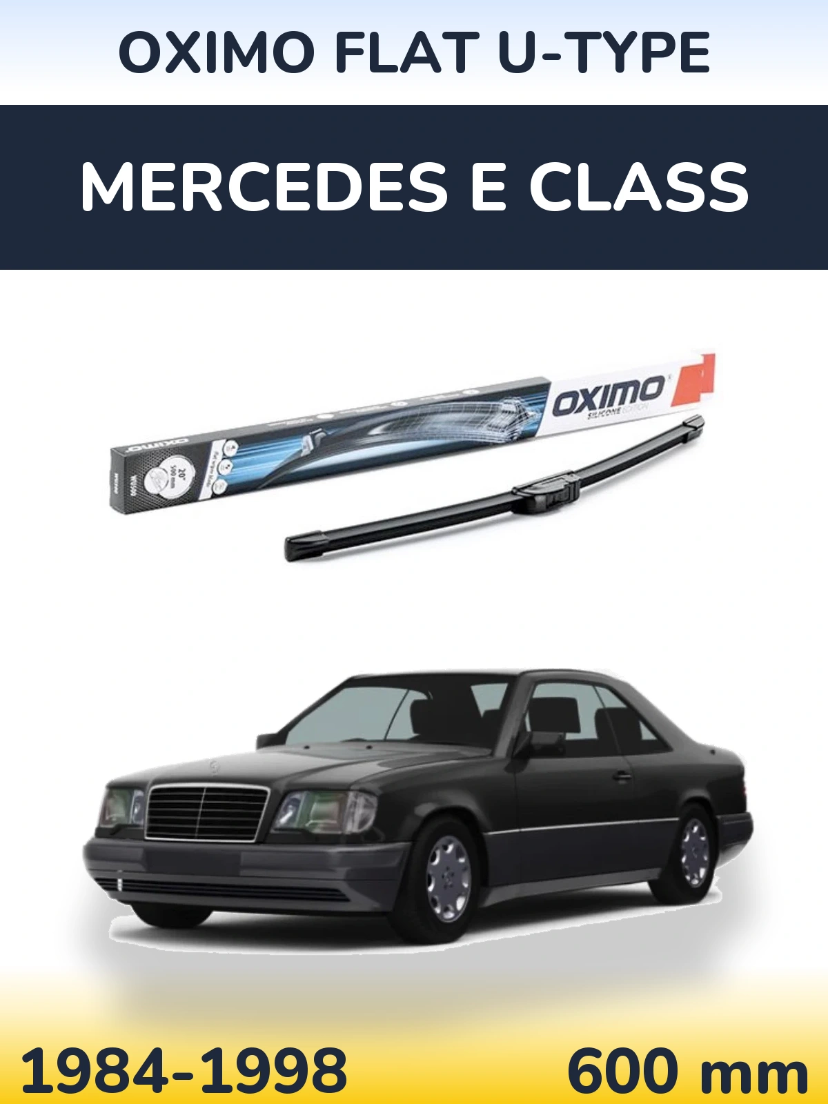 Передний дворник Oximo Flat U-type 600 мм для Mercedes E Class 1984-1998