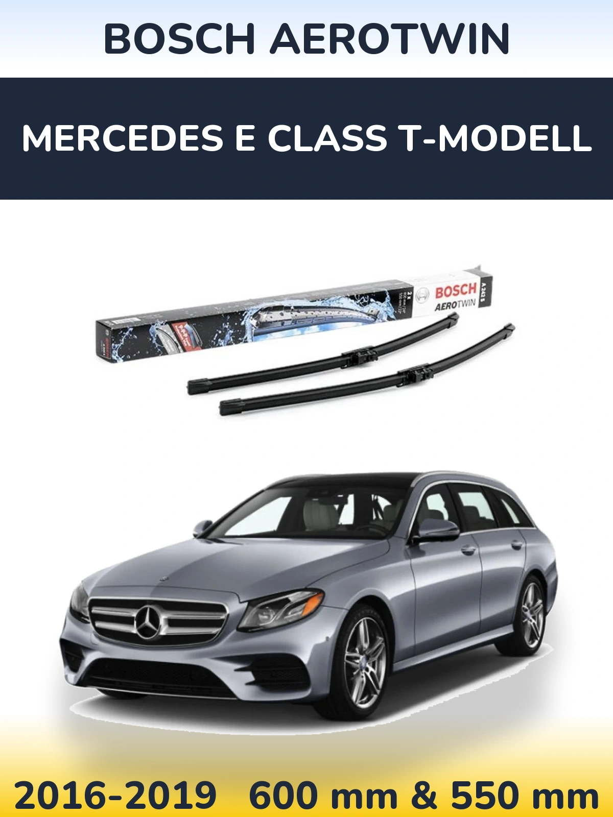 Komplet przednich wycieraczek BOSCH AeroTwin 600 & 550 mm do Mercedes Klasa E T-Modell 2016-2019