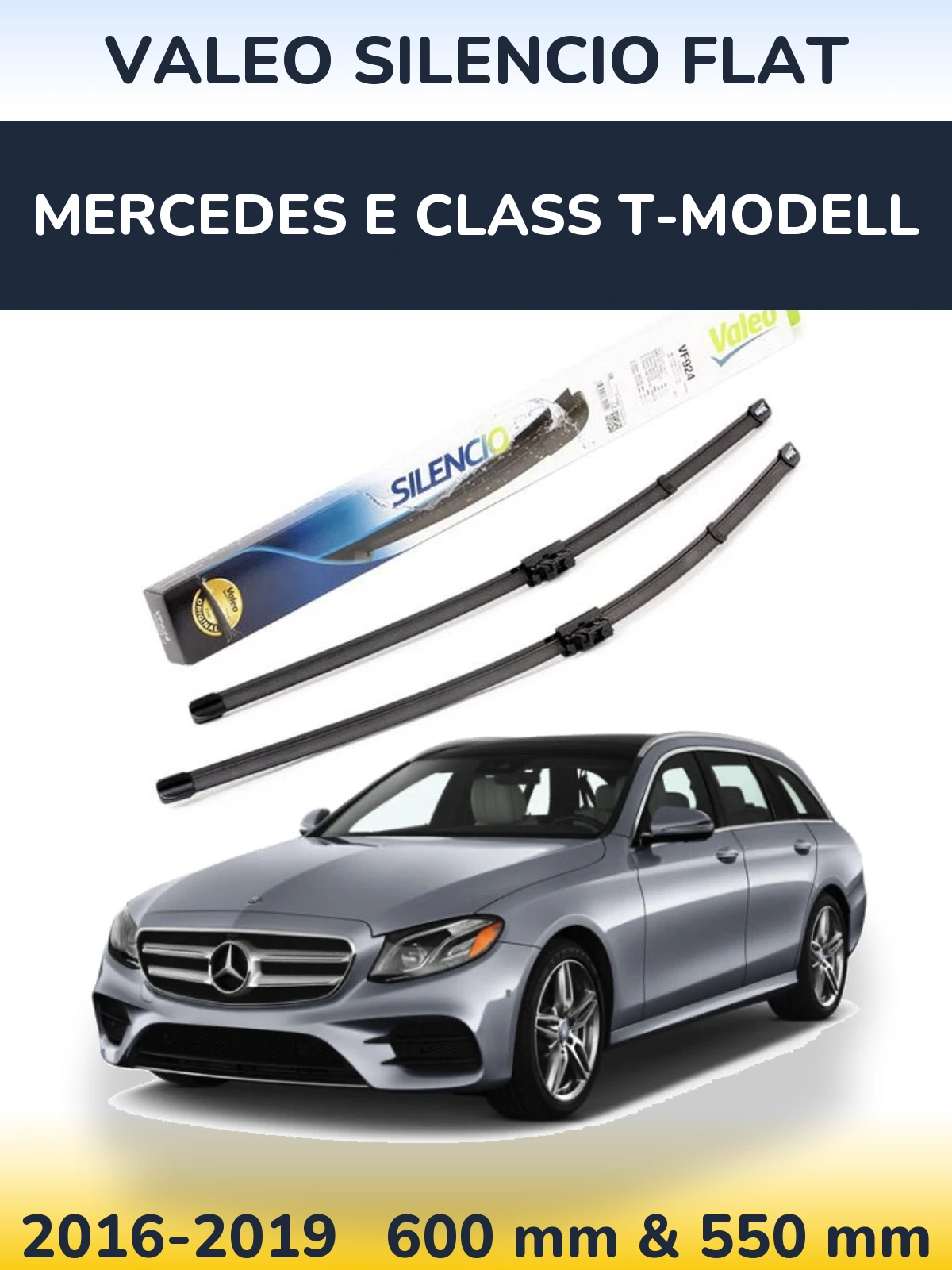 Комплект передних дворников Valeo Silencio Flat 600 & 550 мм для Mercedes E Class T-Модельl 2016-2019