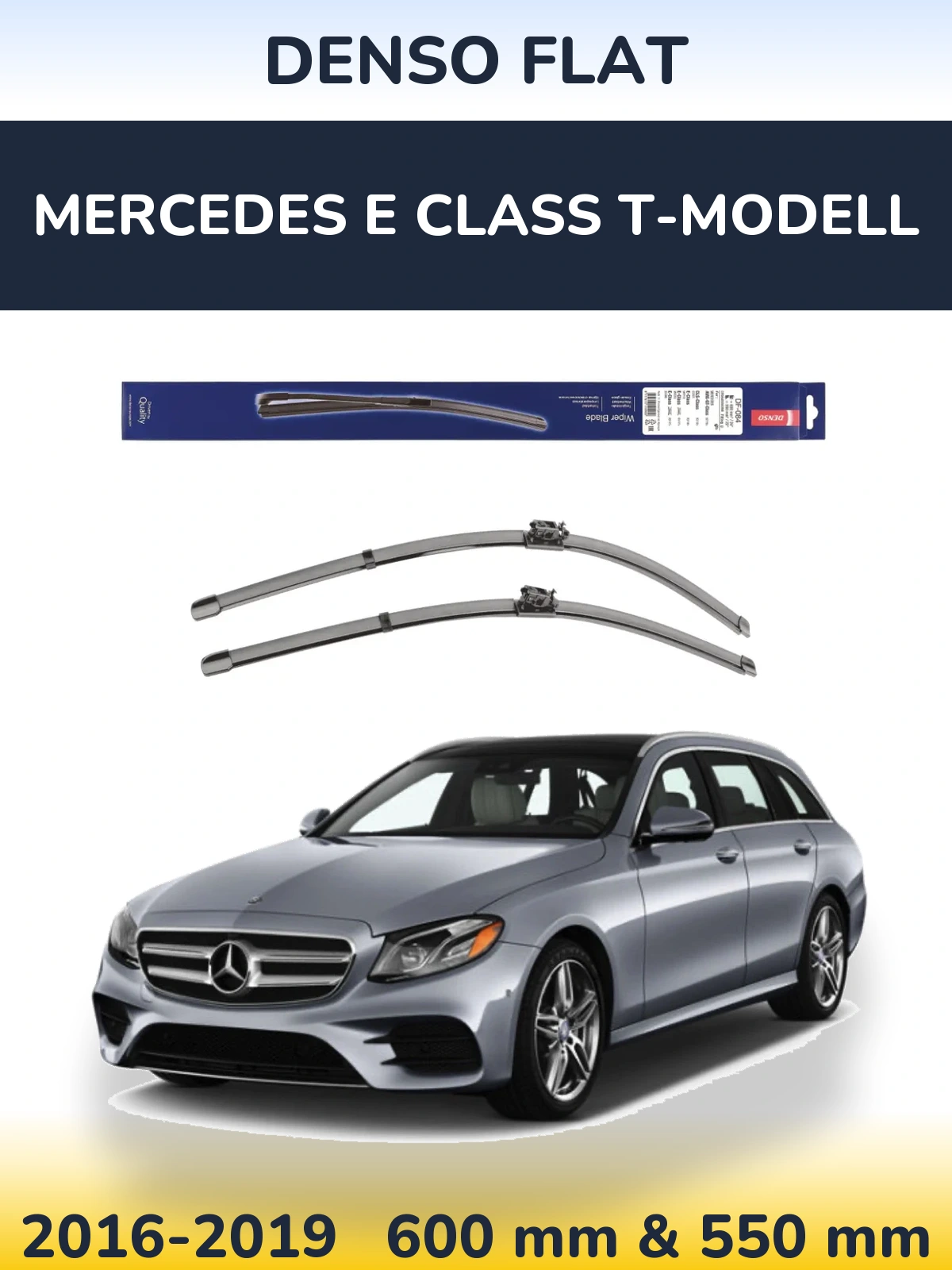 Komplet przednich wycieraczek Denso Flat 600 & 550 mm do Mercedes Klasa E T-Modell 2016-2019