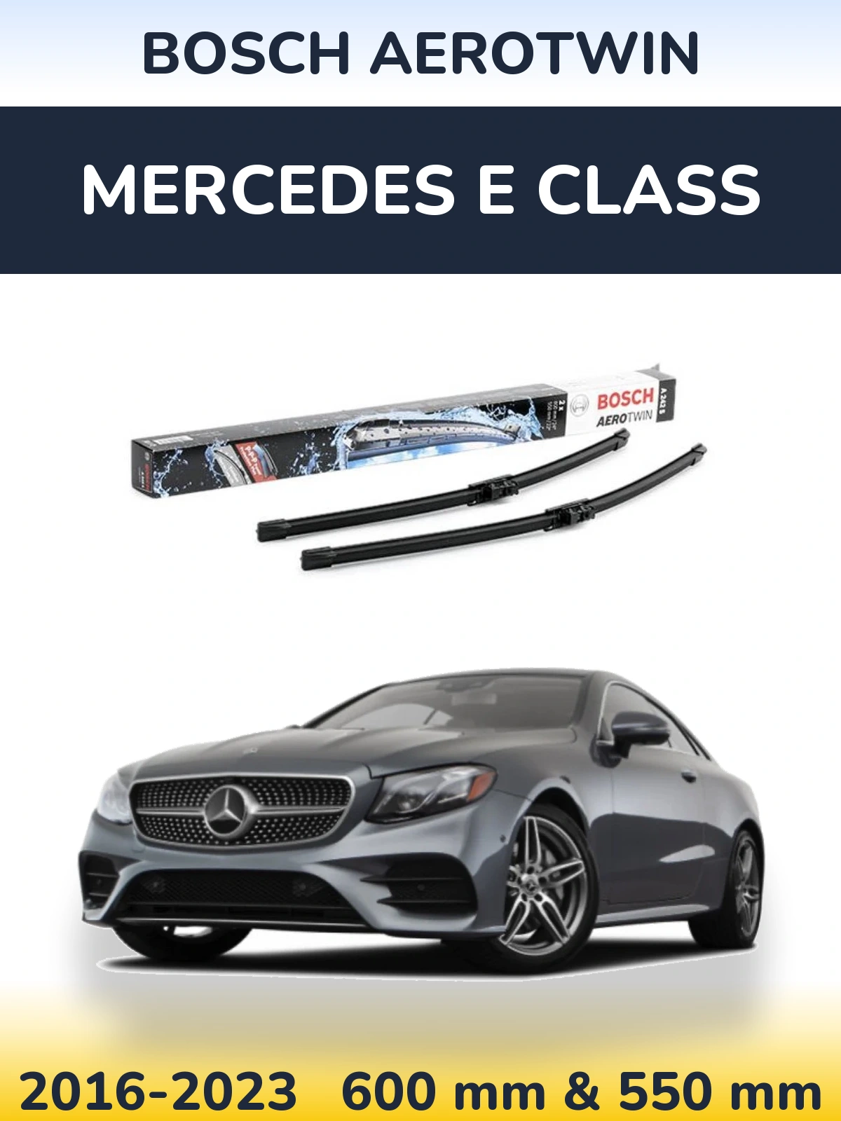 Komplet przednich wycieraczek BOSCH AeroTwin 600 & 550 mm do Mercedes Klasa E 2016-2023