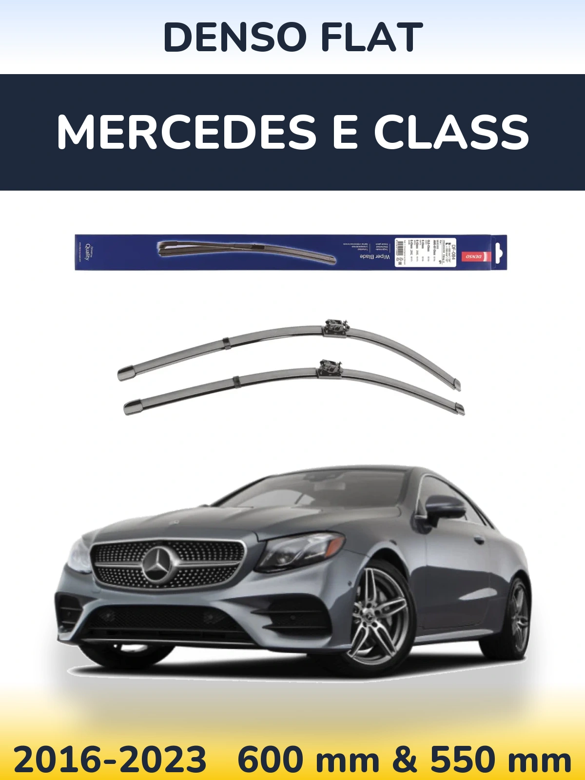 Komplet przednich wycieraczek Denso Flat 600 & 550 mm do Mercedes Klasa E 2016-2023