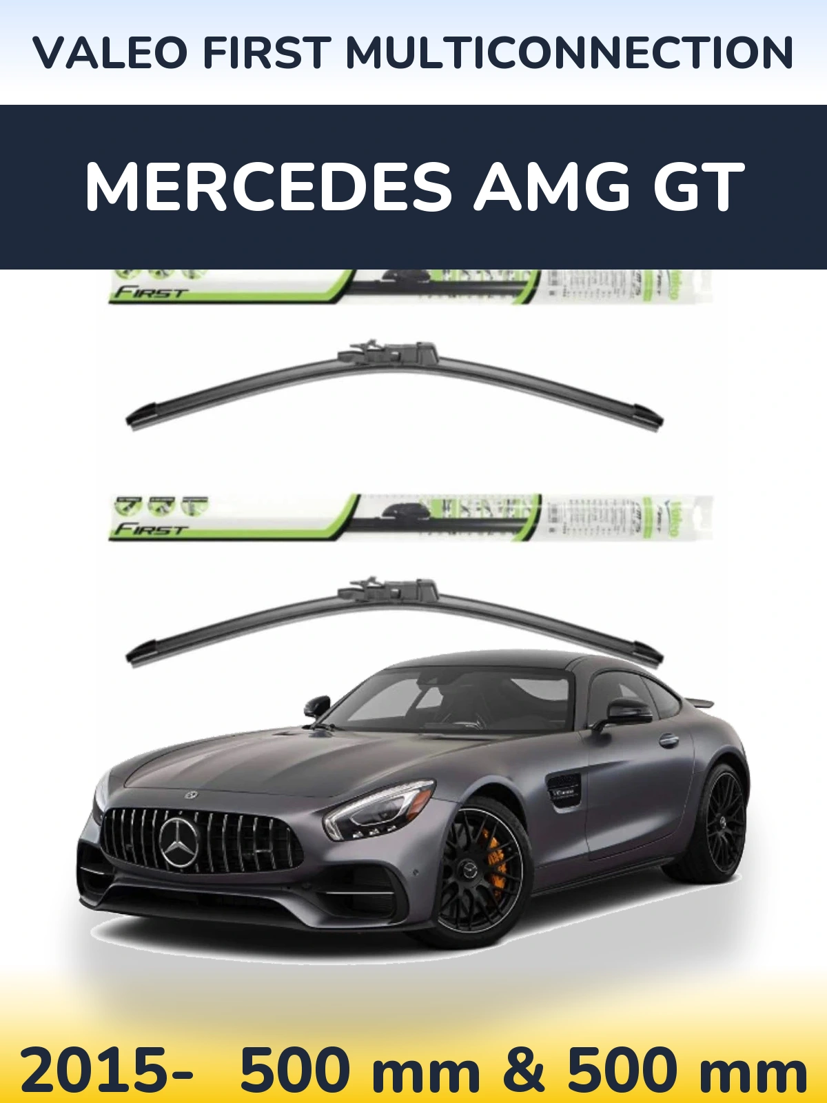 Komplet przednich wycieraczek Valeo First MultiConnection 500 & 500 mm do Mercedes AMG GT 2015-2026