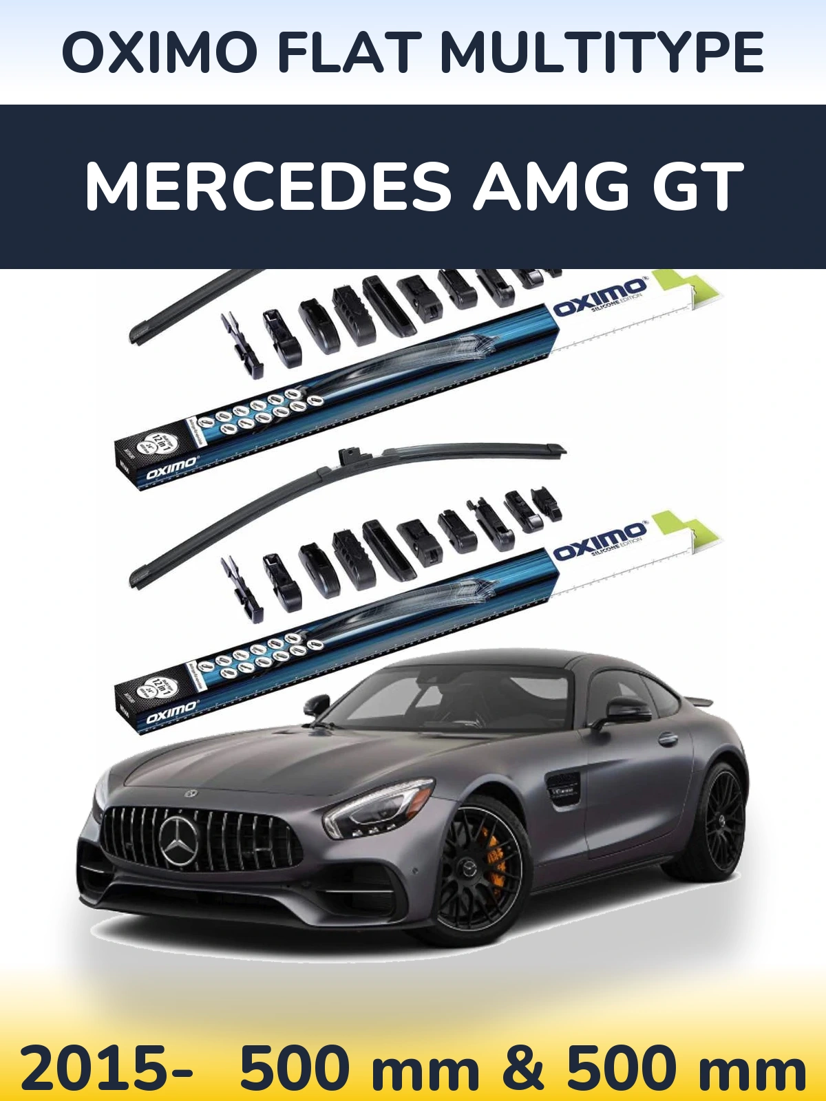 Komplet przednich wycieraczek Oximo Flat MultiType 500 & 500 mm do Mercedes AMG GT 2015-2026