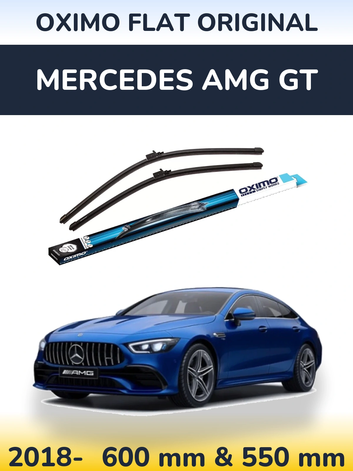 Komplet przednich wycieraczek Oximo Flat Original 600 & 550 mm do Mercedes AMG GT 2018-2026