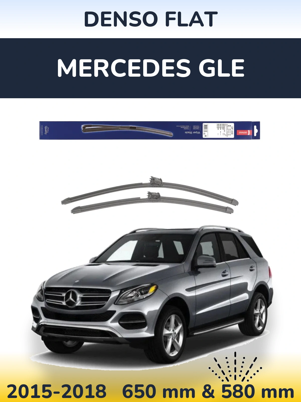 Komplet przednich wycieraczek Denso Flat 650 & 580 mm do Mercedes GLE 2015-2018