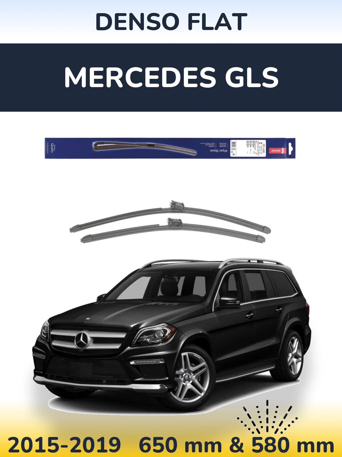 Komplet przednich wycieraczek Denso Flat 650 & 580 mm do Mercedes GLS 2015-2019