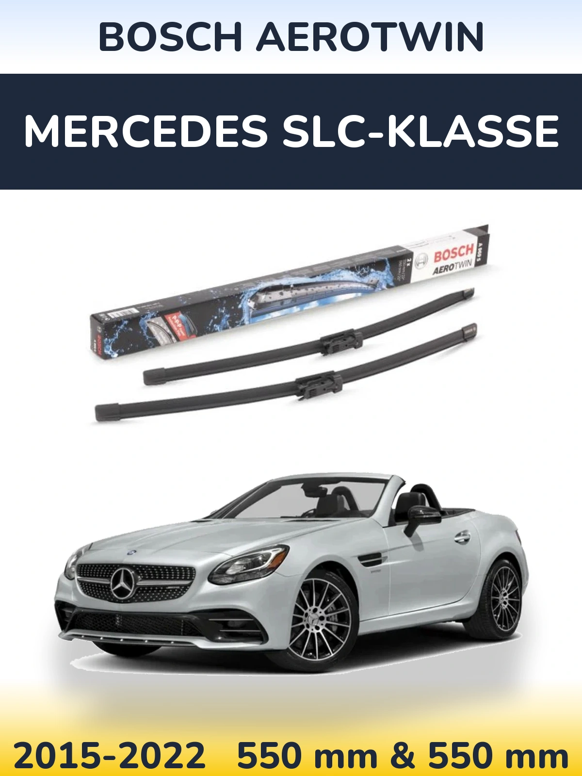 Komplet przednich wycieraczek BOSCH AeroTwin 550 & 550 mm do Mercedes SLC-Klasse 2015-2022