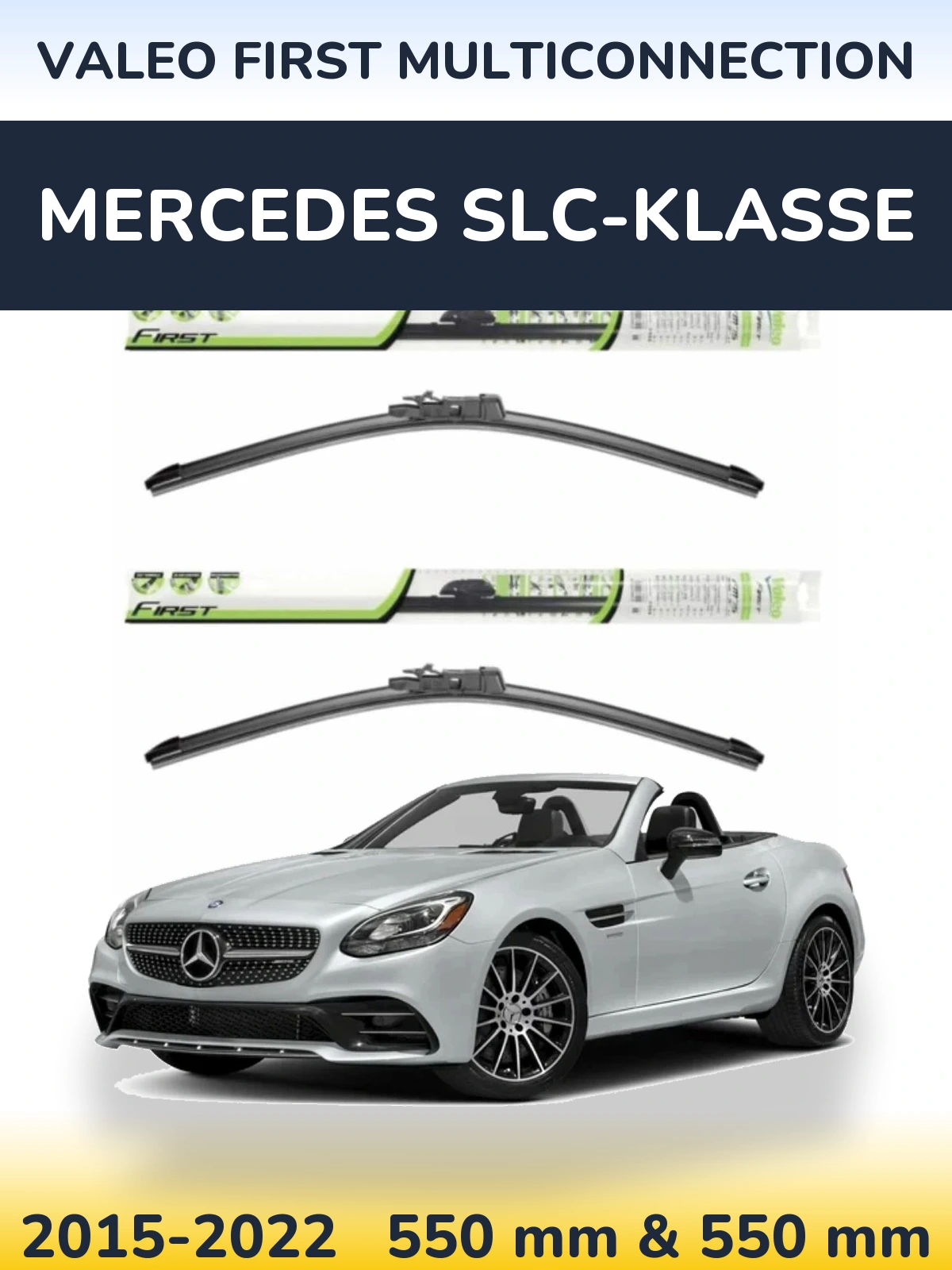 Komplet przednich wycieraczek Valeo First MultiConnection 550 & 550 mm do Mercedes SLC-Klasse 2015-2022