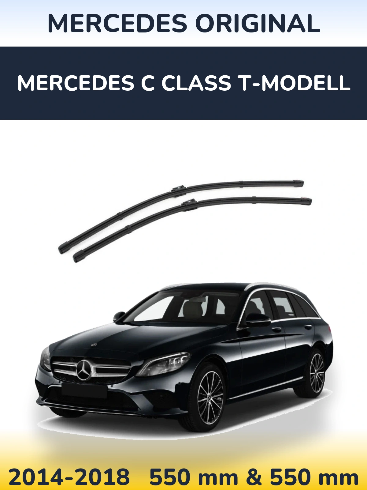 Komplet przednich wycieraczek Mercedes OEM Mercedes Original 550 & 550 mm do Mercedes Klasa C T-Modell 2014-2018