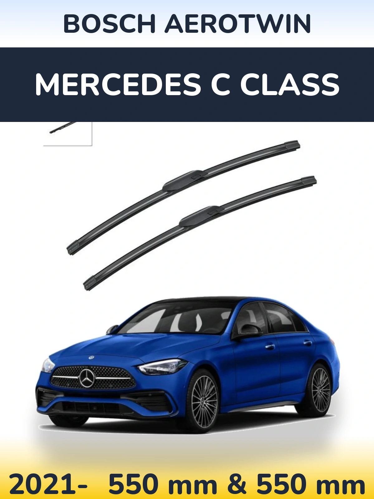 Komplet przednich wycieraczek BOSCH AeroTwin 550 & 550 mm do Mercedes Klasa C 2021-2026