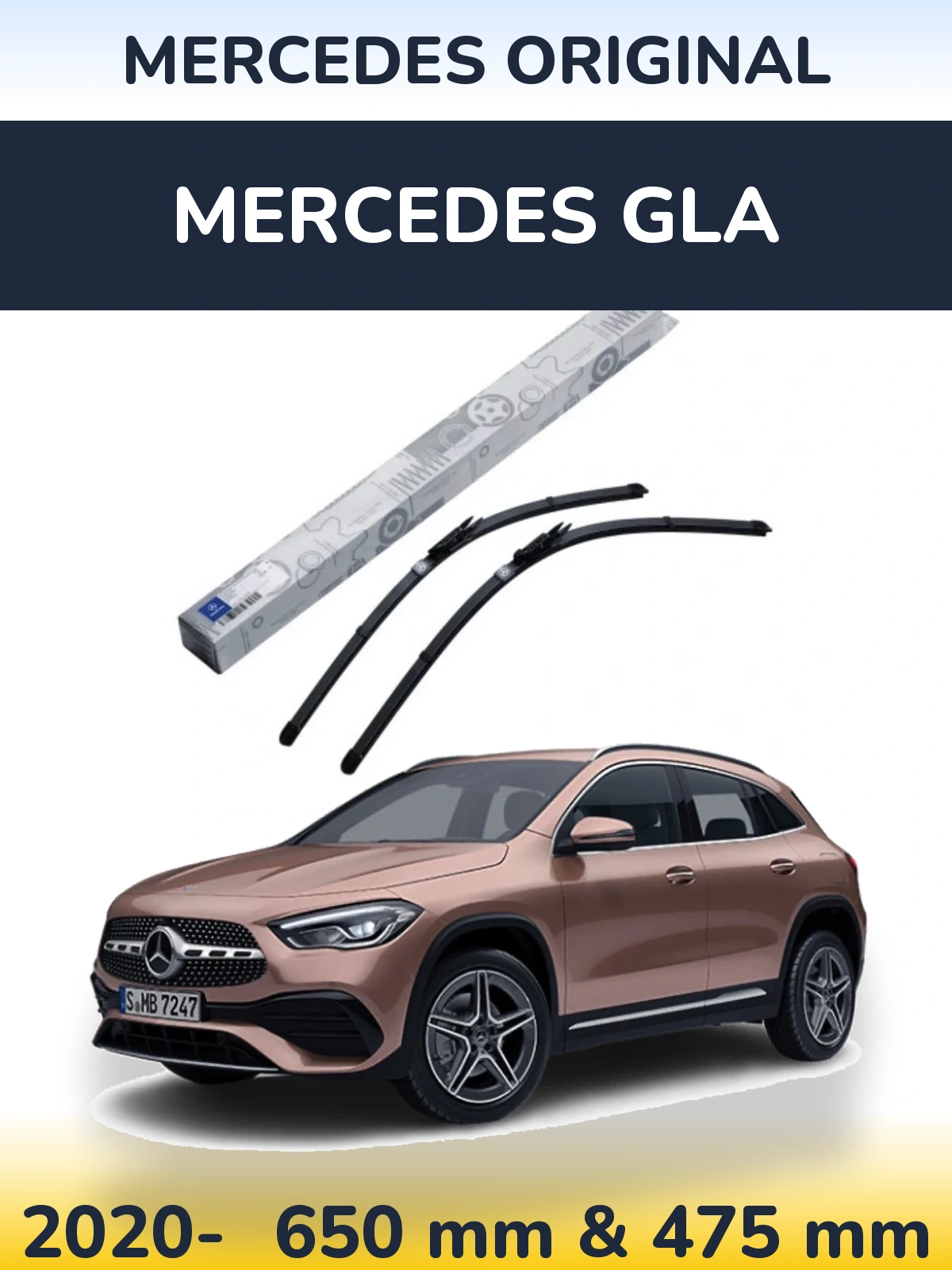 Комплект передних дворников Mercedes OEM Mercedes Original 650 & 475 мм для Mercedes GLA 2020-2026