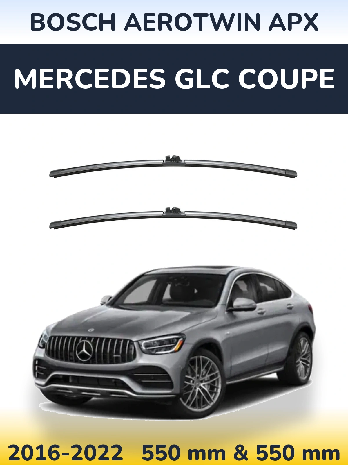 Komplet przednich wycieraczek BOSCH AeroTwin APX 550 & 550 mm do Mercedes GLC Coupe 2016-2022