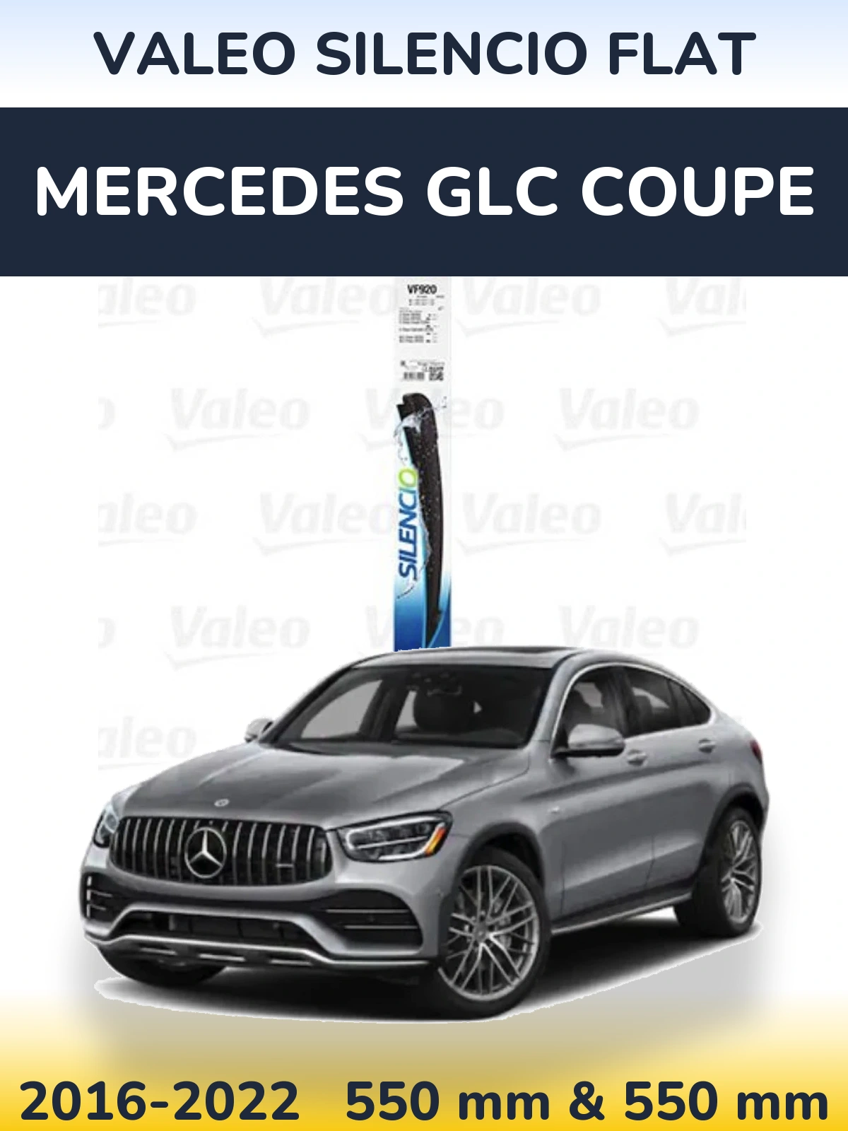 Komplet przednich wycieraczek Valeo Silencio Flat 550 & 550 mm do Mercedes GLC Coupe 2016-2022