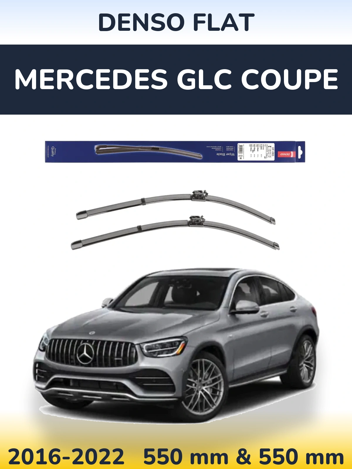 Komplet przednich wycieraczek Denso Flat 550 & 550 mm do Mercedes GLC Coupe 2016-2022