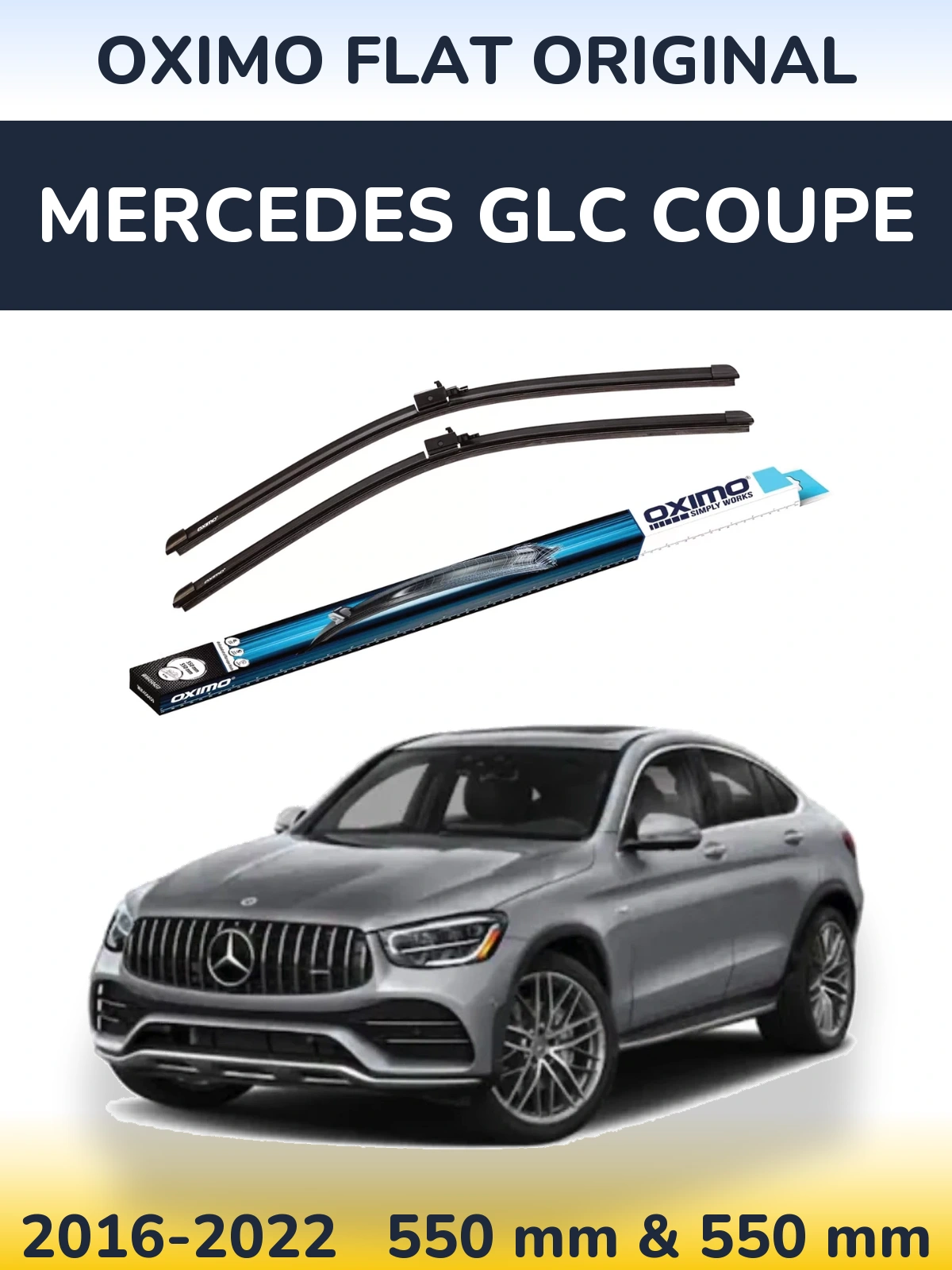 Komplet przednich wycieraczek Oximo Flat Original 550 & 550 mm do Mercedes GLC Coupe 2016-2022