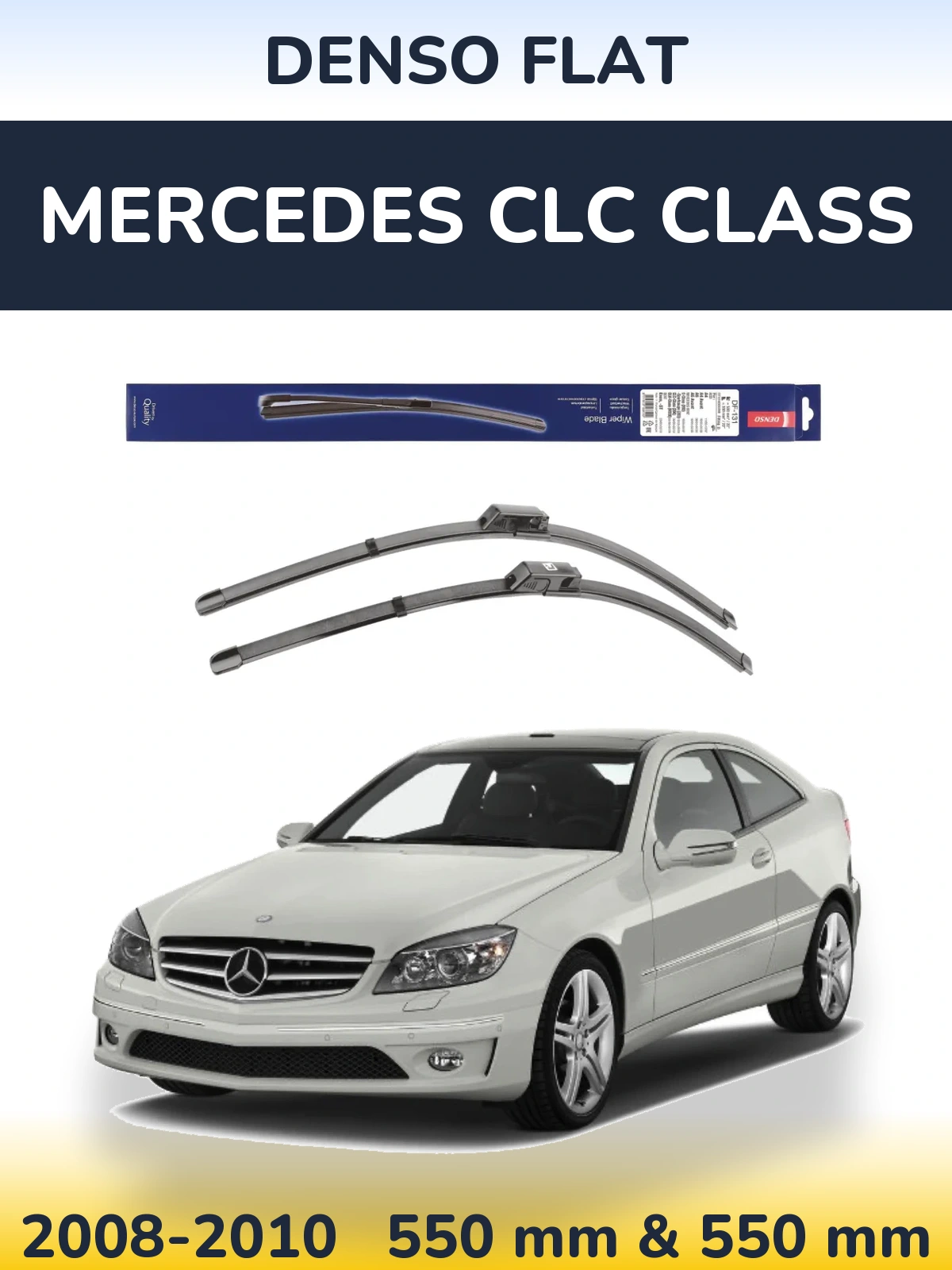 Komplet przednich wycieraczek Denso Flat 550 & 550 mm do Mercedes Klasa CLC 2008-2010