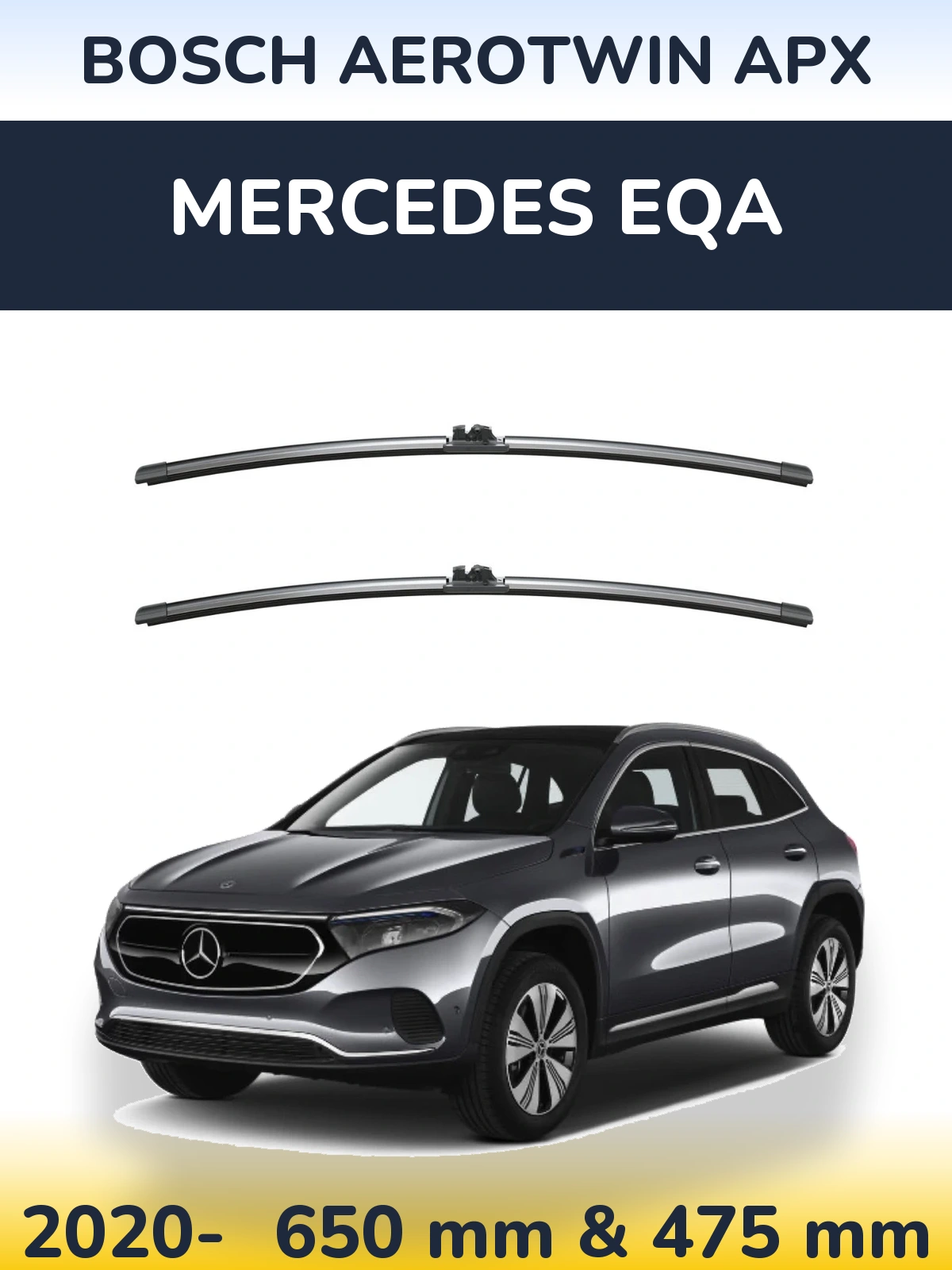 Komplet przednich wycieraczek BOSCH AeroTwin APX 650 & 475 mm do Mercedes EQA 2020-2026