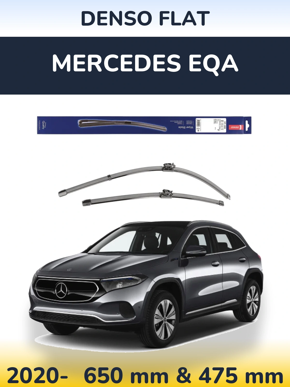 Komplet przednich wycieraczek Denso Flat 650 & 475 mm do Mercedes EQA 2020-2026