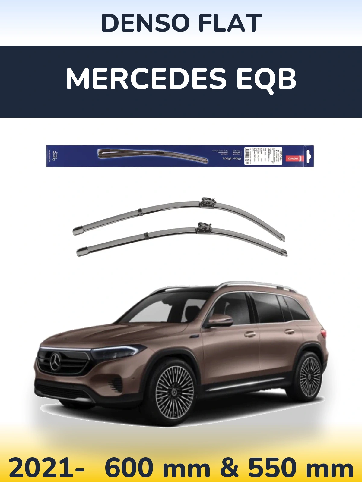 Komplet przednich wycieraczek Denso Flat 600 & 550 mm do Mercedes EQB 2021-2026