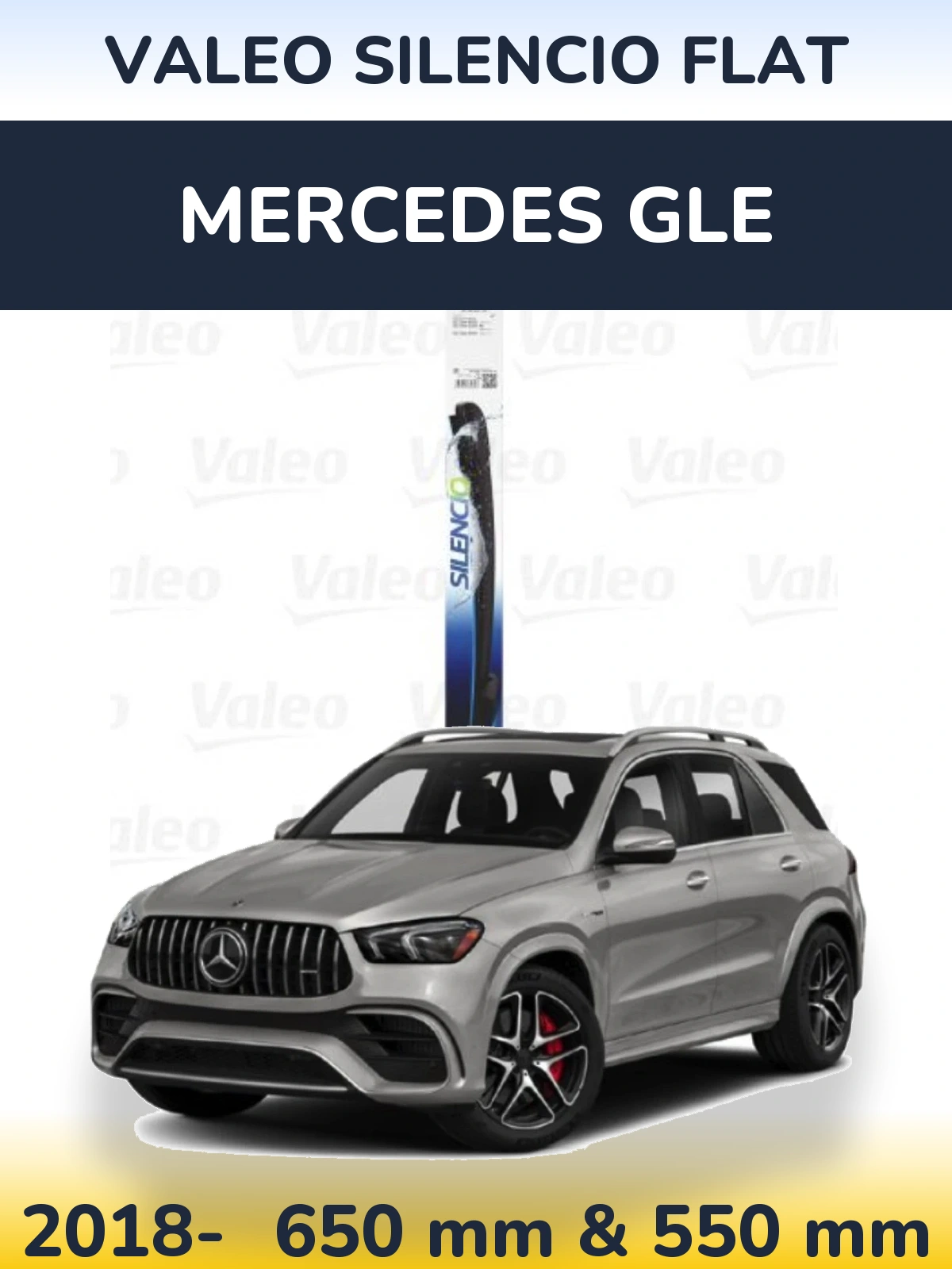 Komplet przednich wycieraczek Valeo Silencio Flat 650 & 550 mm do Mercedes GLE 2018-2026