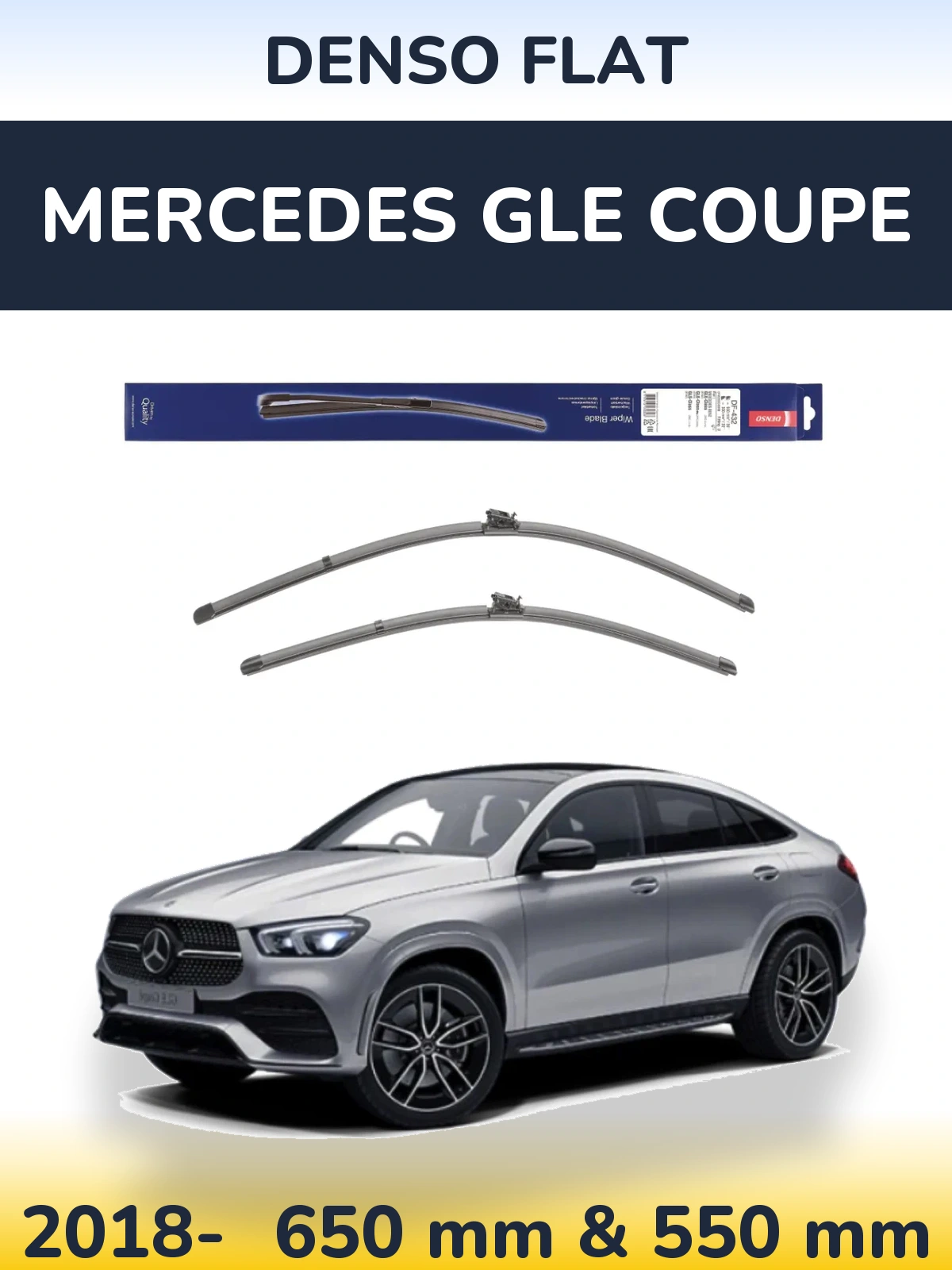 Komplet przednich wycieraczek Denso Flat 650 & 550 mm do Mercedes GLE Coupe 2018-2026