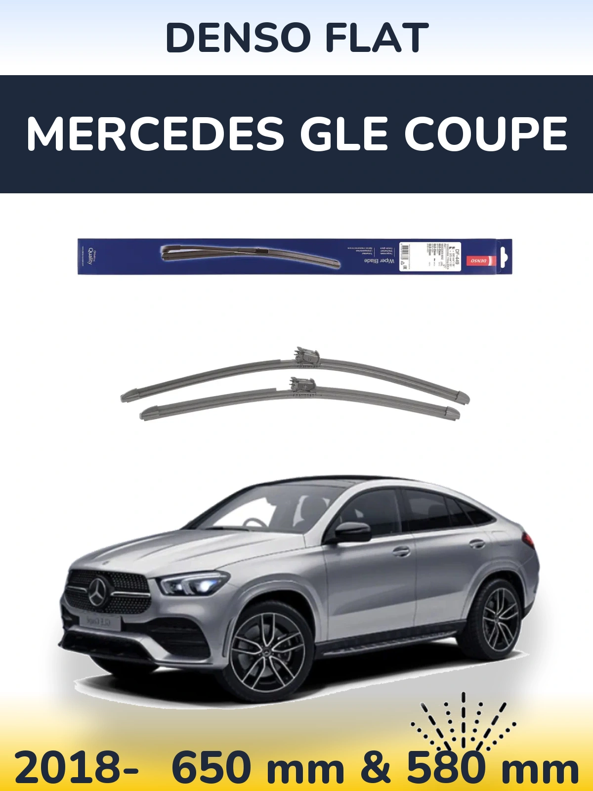 Komplet przednich wycieraczek Denso Flat 650 & 580 mm do Mercedes GLE Coupe 2018-2026