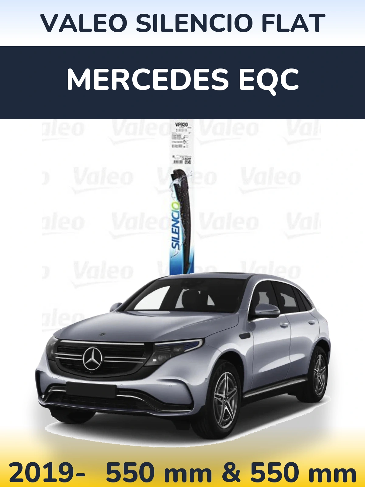 Komplet przednich wycieraczek Valeo Silencio Flat 550 & 550 mm do Mercedes EQC 2019-2026