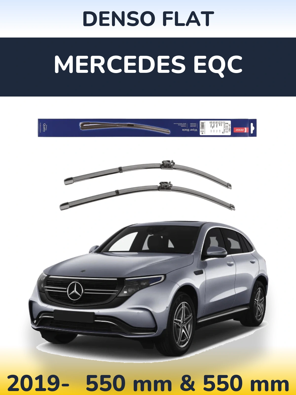 Komplet przednich wycieraczek Denso Flat 550 & 550 mm do Mercedes EQC 2019-2026