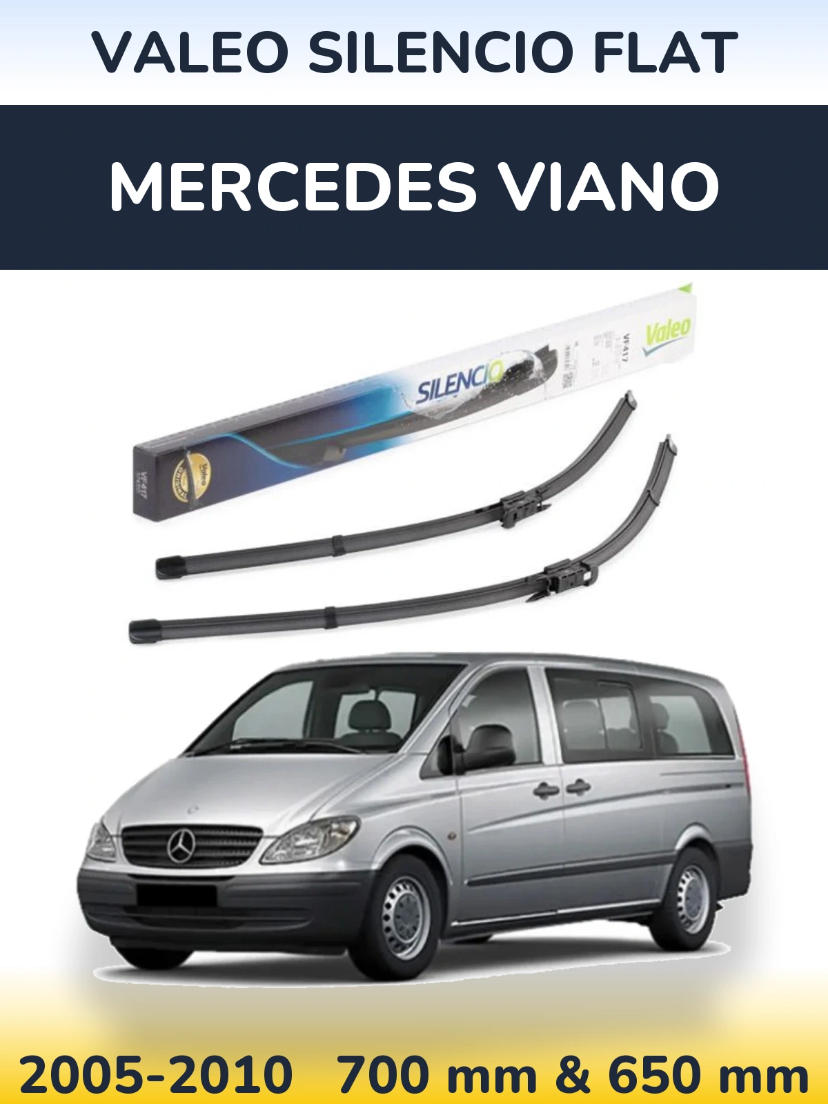 Комплект передних дворников Valeo Silencio Flat 700 & 650 мм для Mercedes Viano 2005-2010