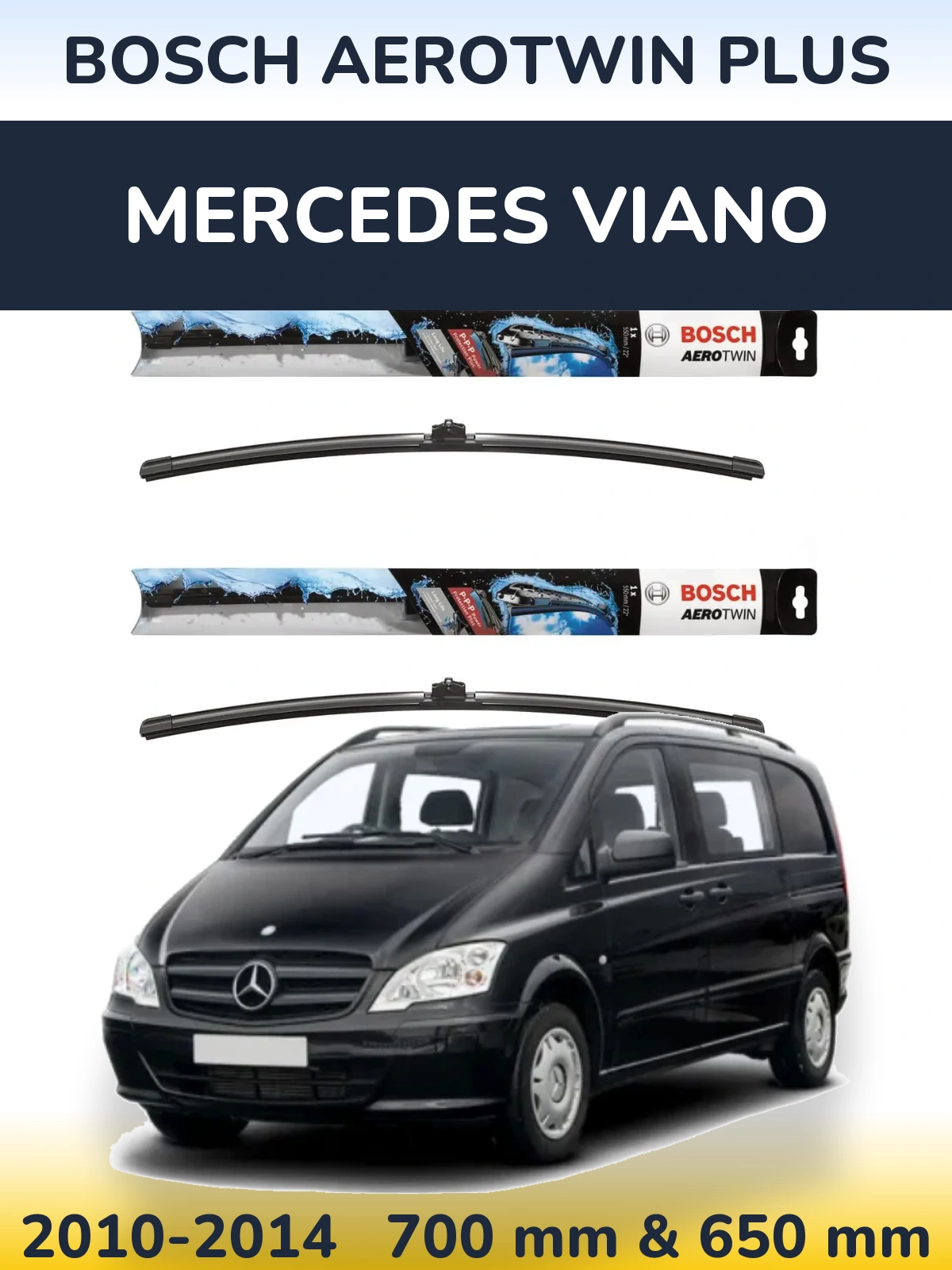 Комплект передних дворников BOSCH AeroTwin Plus 700 & 650 мм для Mercedes Viano 2010-2014