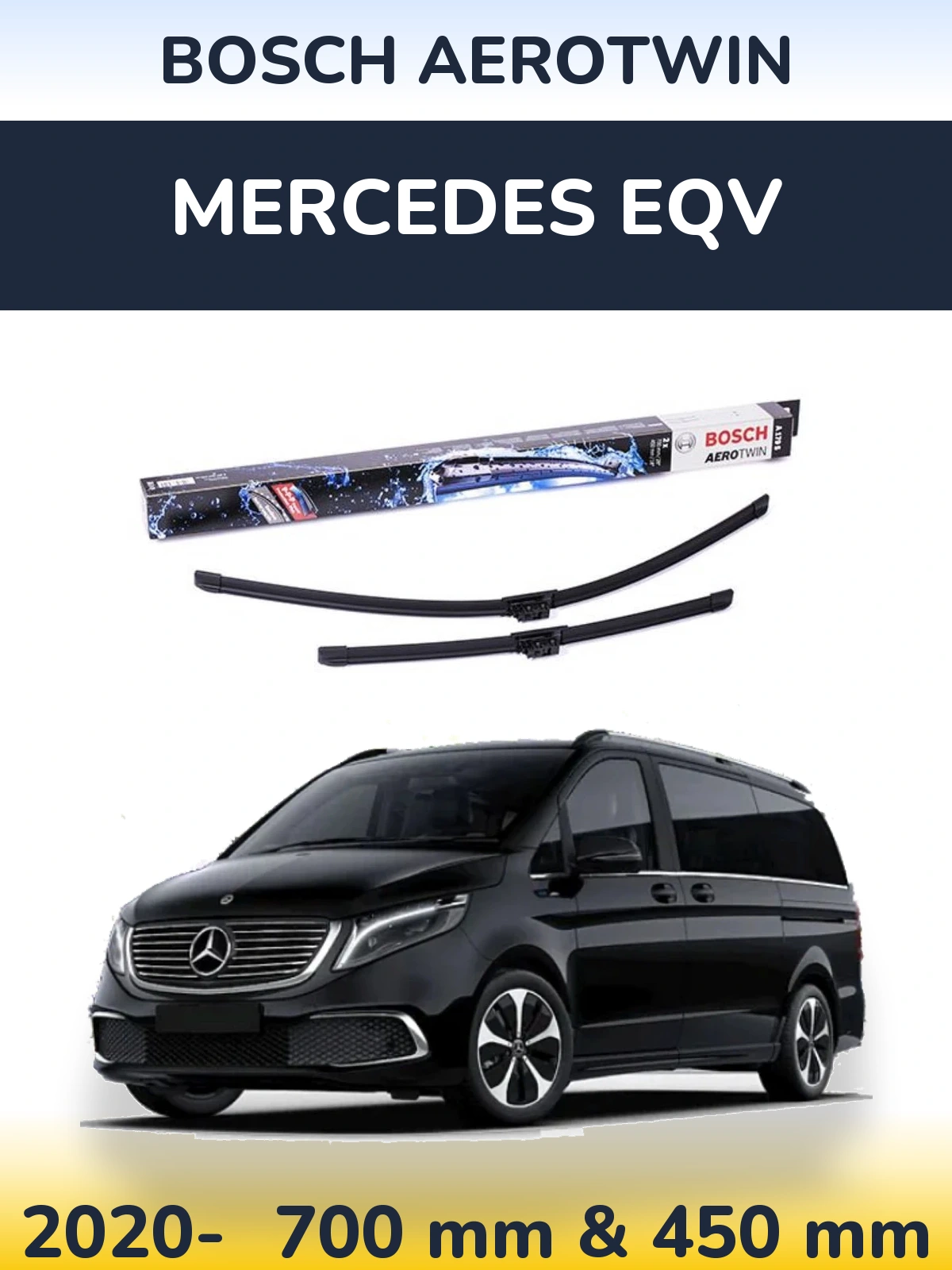Komplet przednich wycieraczek BOSCH AeroTwin 700 & 450 mm do Mercedes EQV 2020-2026
