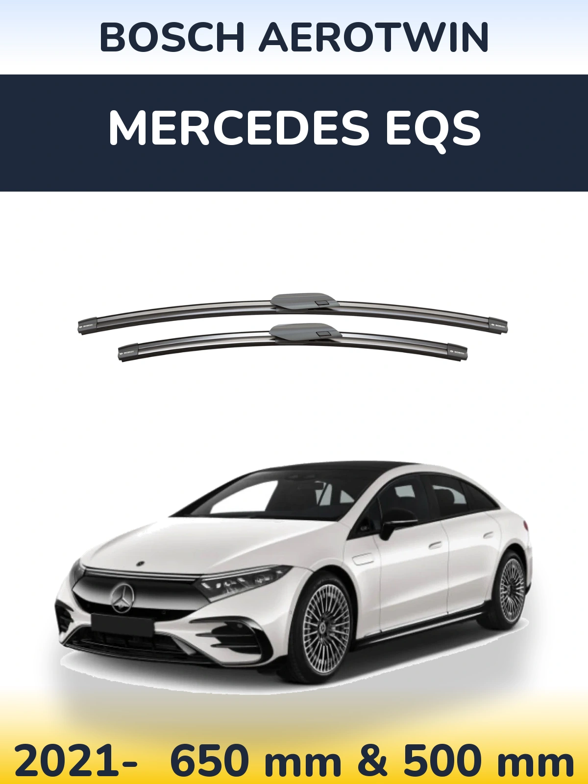 Комплект передних дворников BOSCH AeroTwin 650 & 500 мм для Mercedes EQS 2021-2026