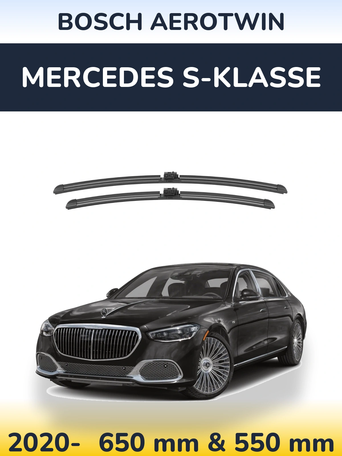 Komplet przednich wycieraczek BOSCH AeroTwin 650 & 550 mm do Mercedes S-Klasse 2020-2026