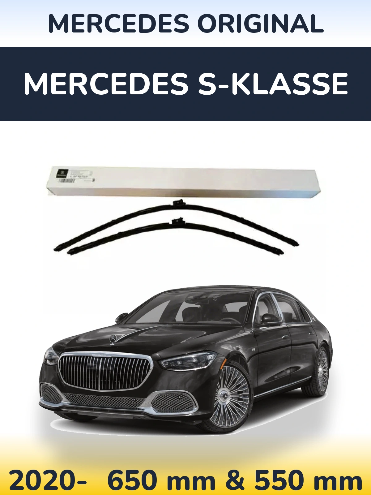 Komplet przednich wycieraczek Mercedes OEM Mercedes Original 650 & 550 mm do Mercedes S-Klasse 2020-2026