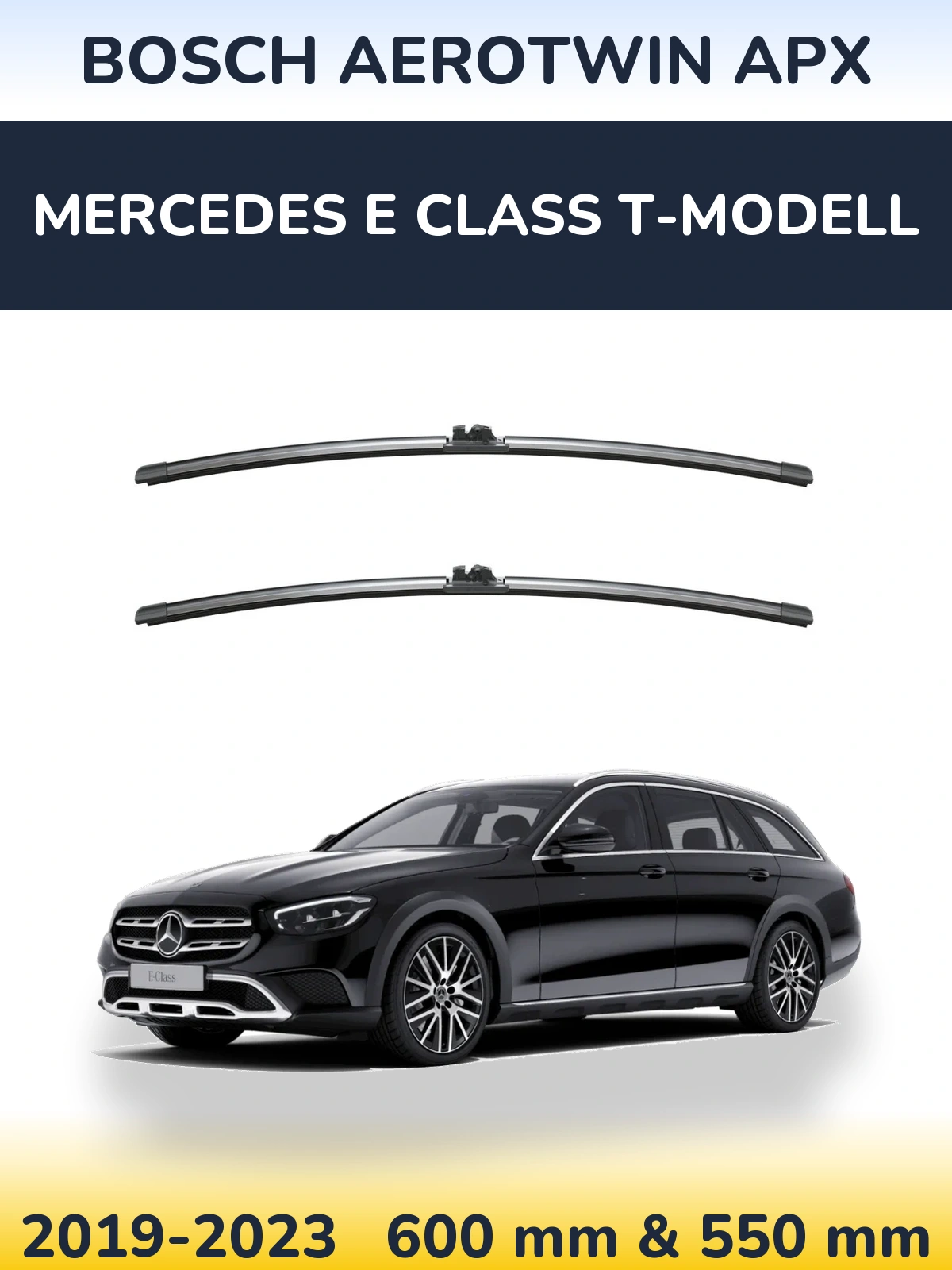 Комплект передних дворников BOSCH AeroTwin APX 600 & 550 мм для Mercedes E Class T-Модельl 2019-2023