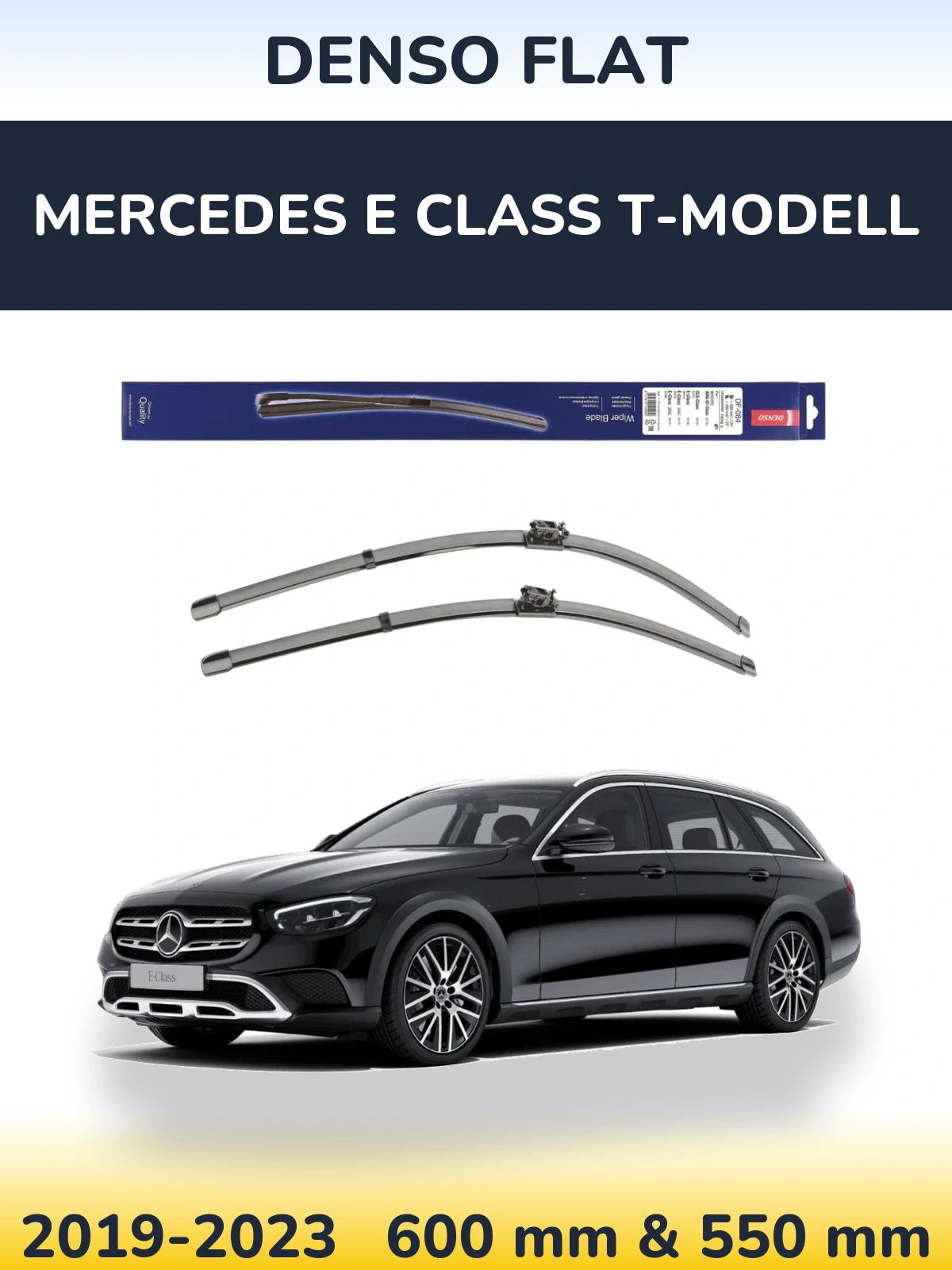 Комплект передних дворников Denso Flat 600 & 550 мм для Mercedes E Class T-Модельl 2019-2023