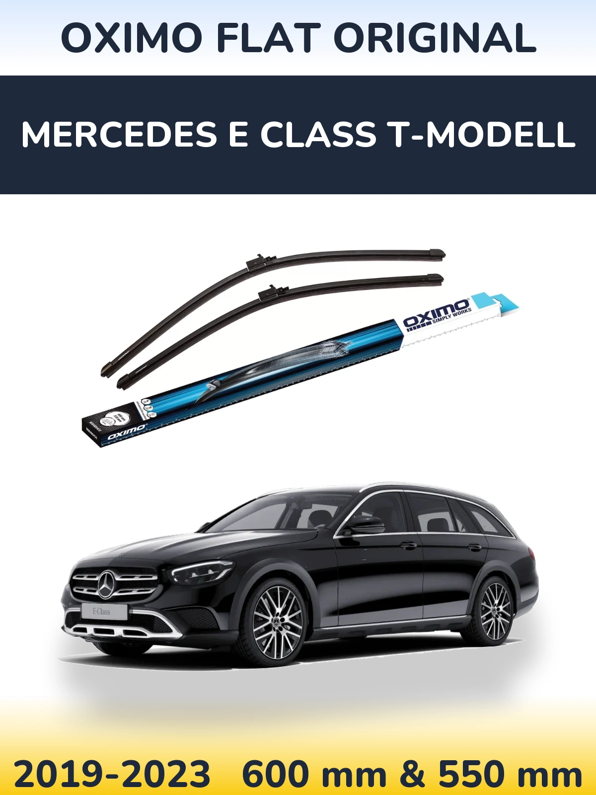 Комплект передних дворников Oximo Flat Original 600 & 550 мм для Mercedes E Class T-Модельl 2019-2023